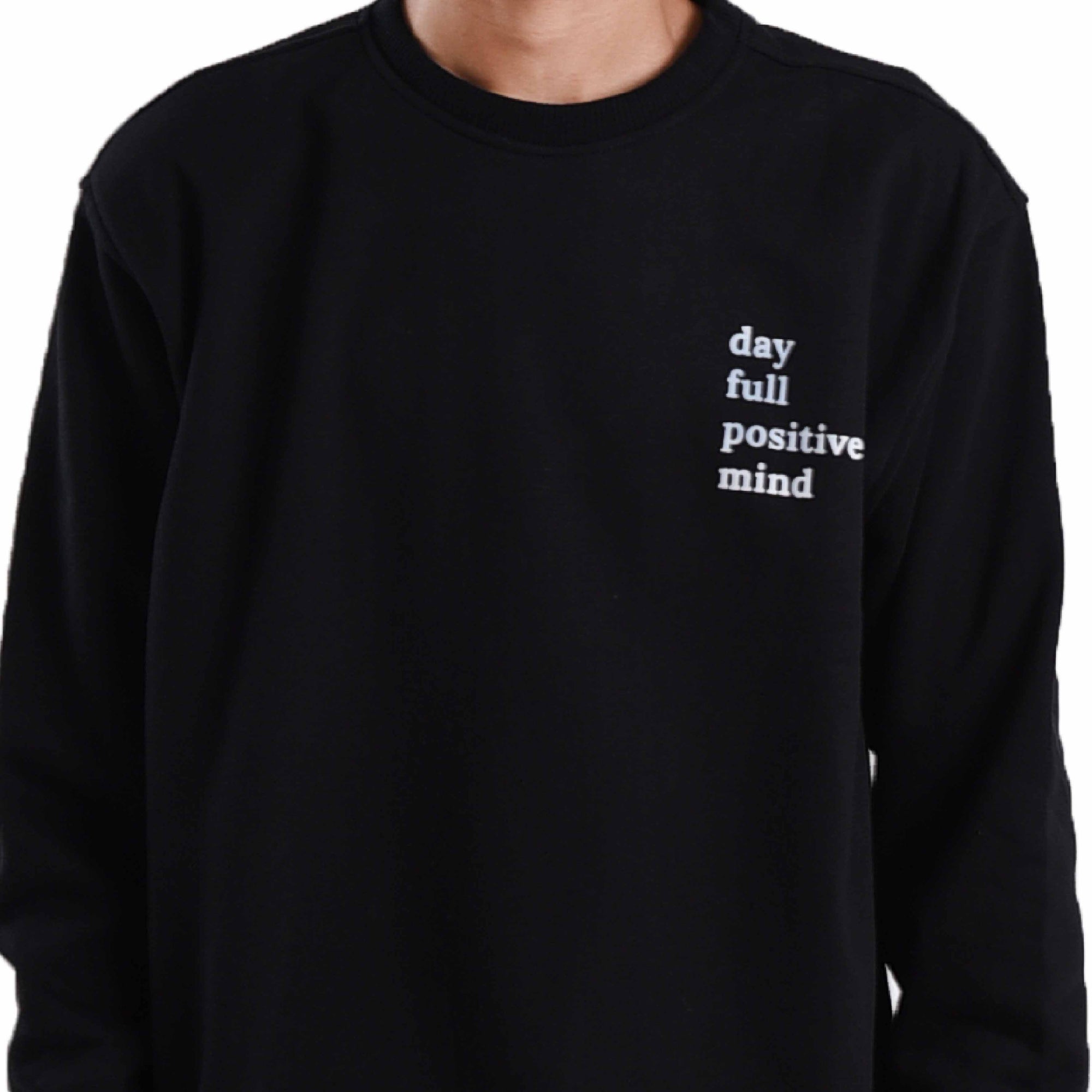 SS329 Black Full Positive Mind Crewneck