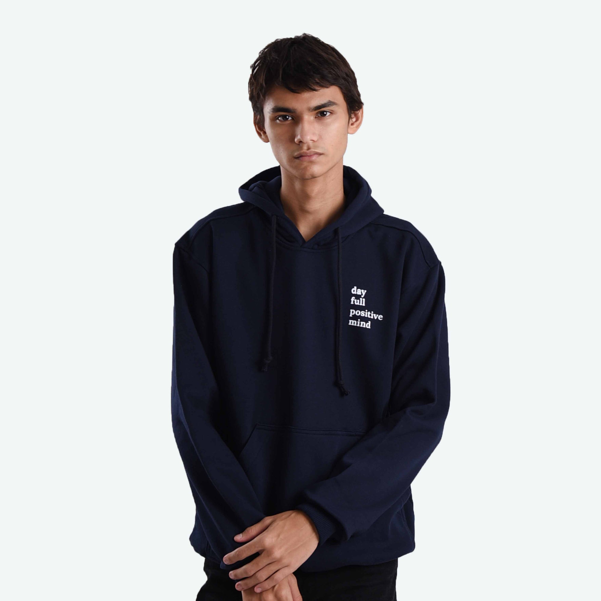 H878 Navy Full Positive Mind Hoodie