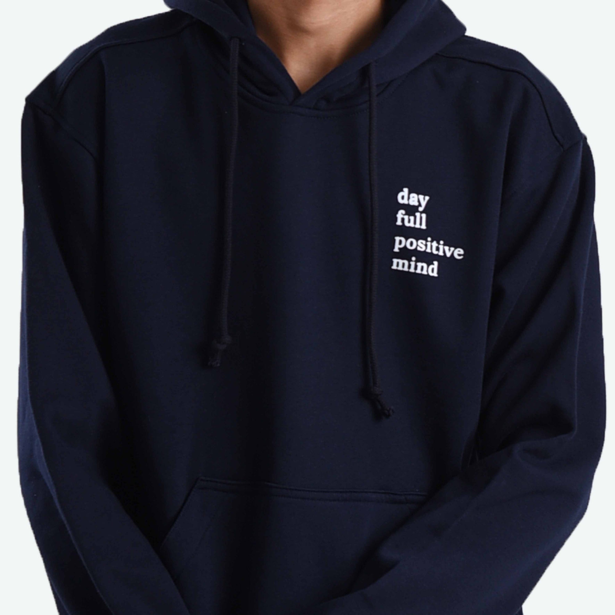 H878 Navy Full Positive Mind Hoodie