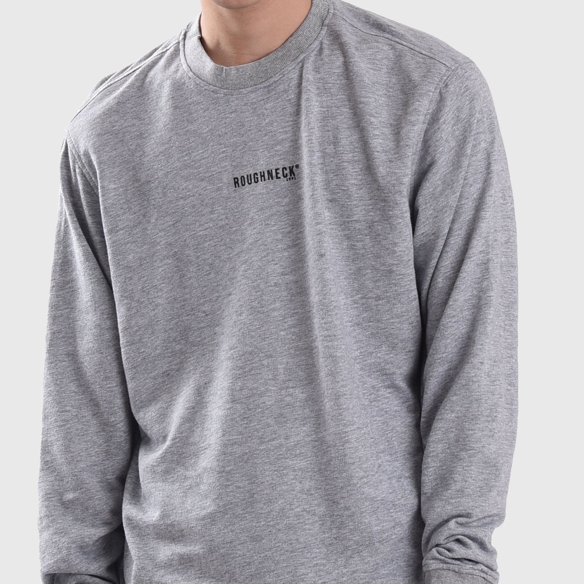 CT004 Misty Grey Mini Sig Black Crewneck