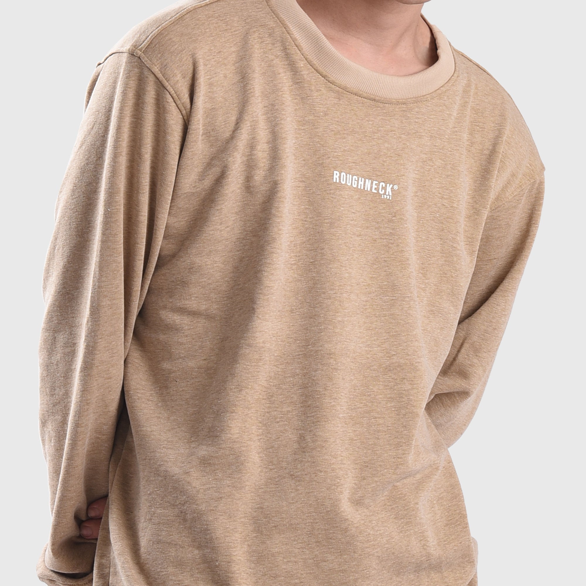 CT022 Mocca Mini Sig White Crewneck