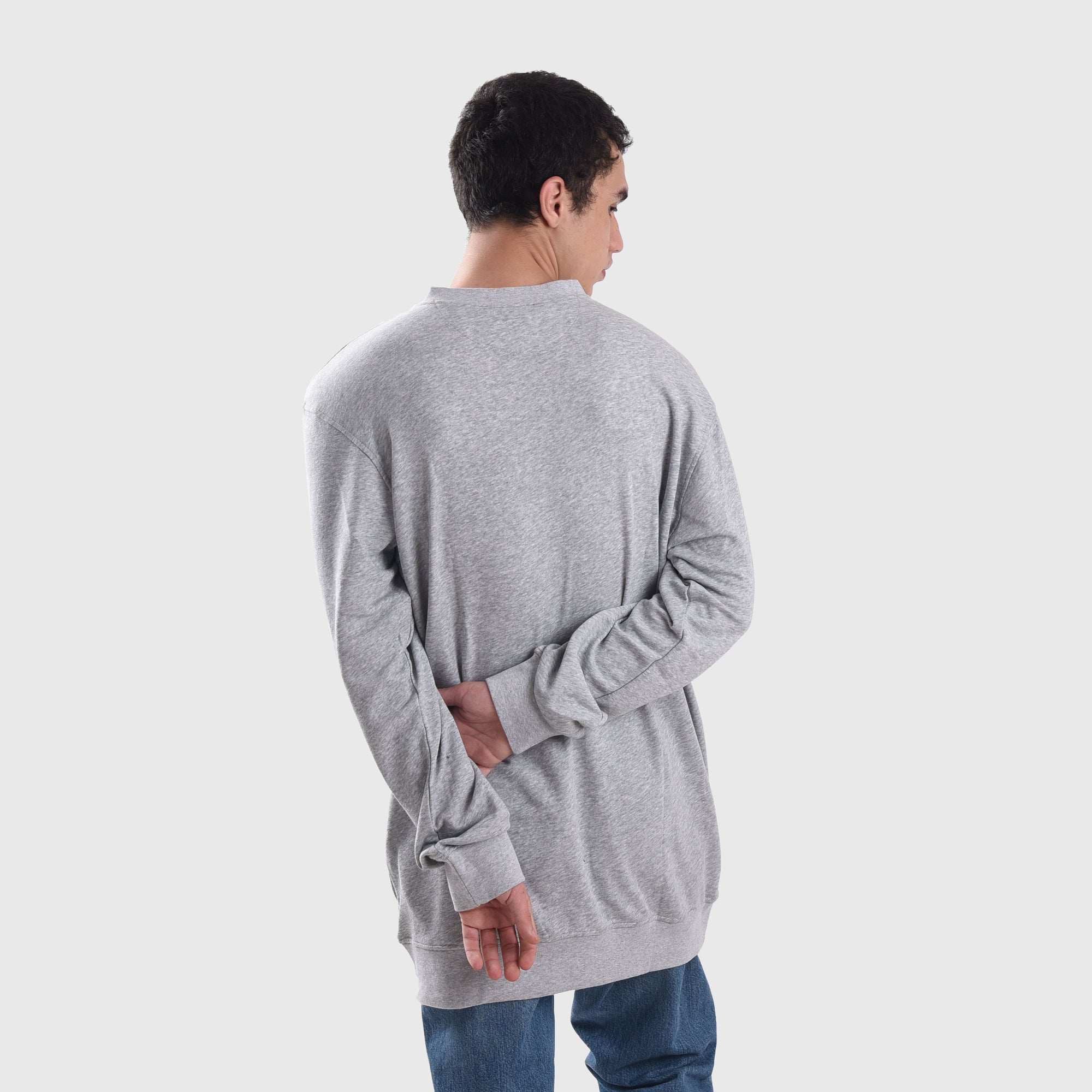 CT023 Grey Sig R White Crewneck