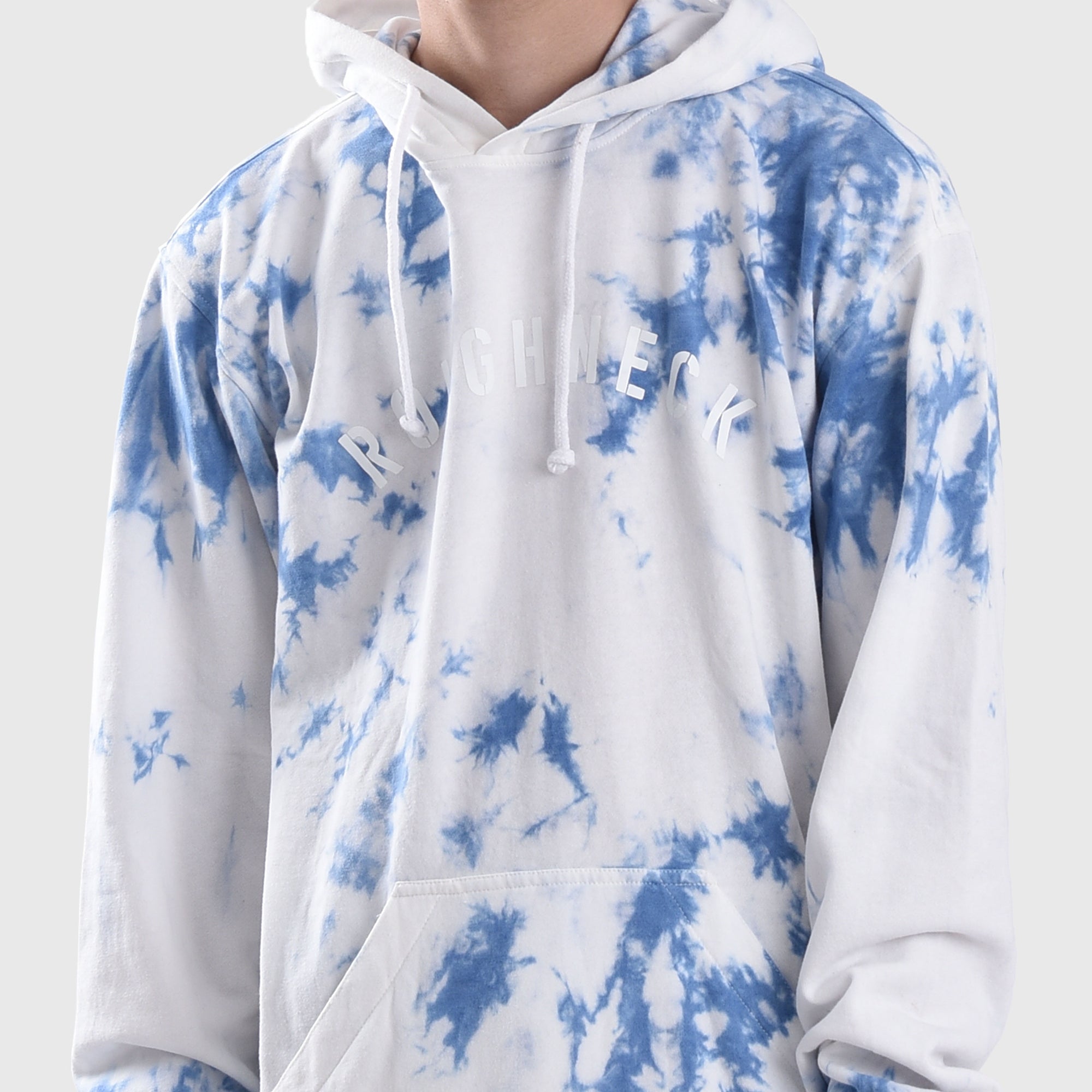 HD039 Sea Blue Sig White Tiedye Hoodie