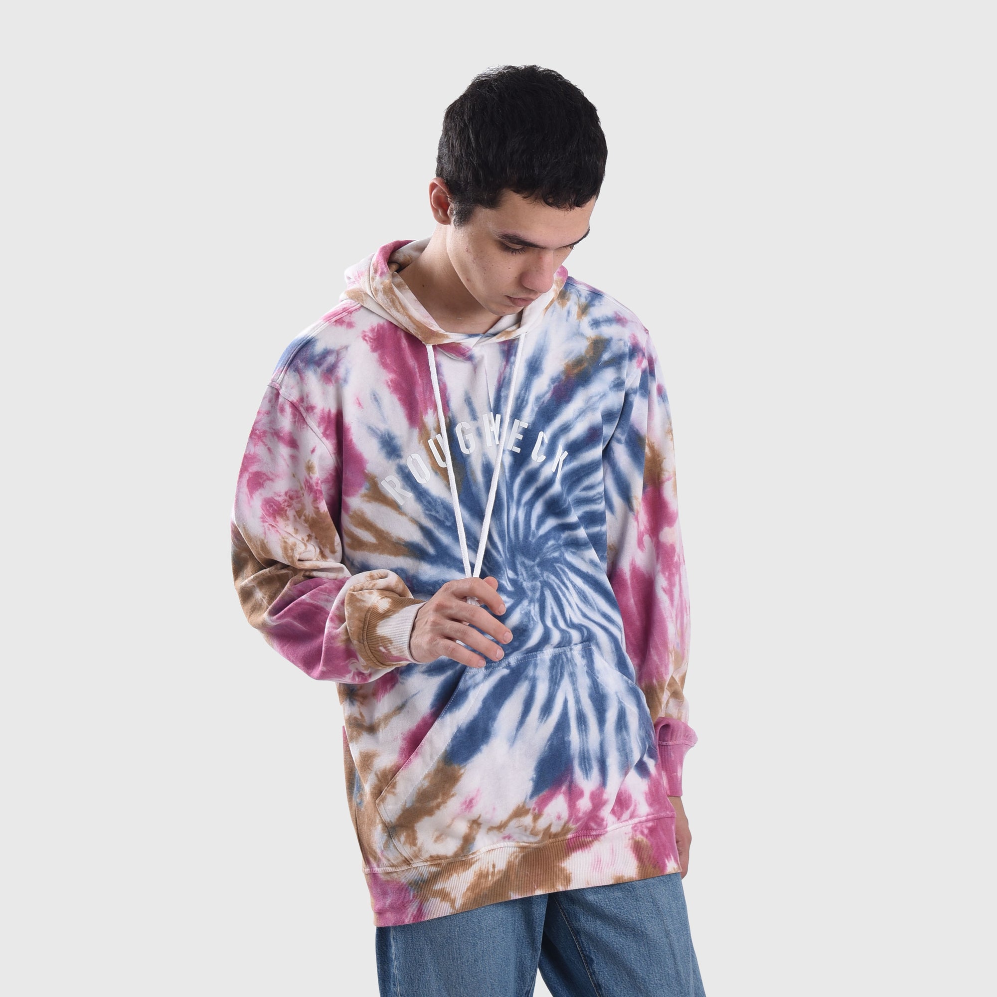 HD081 Indigo Blue Sig White Hoodie