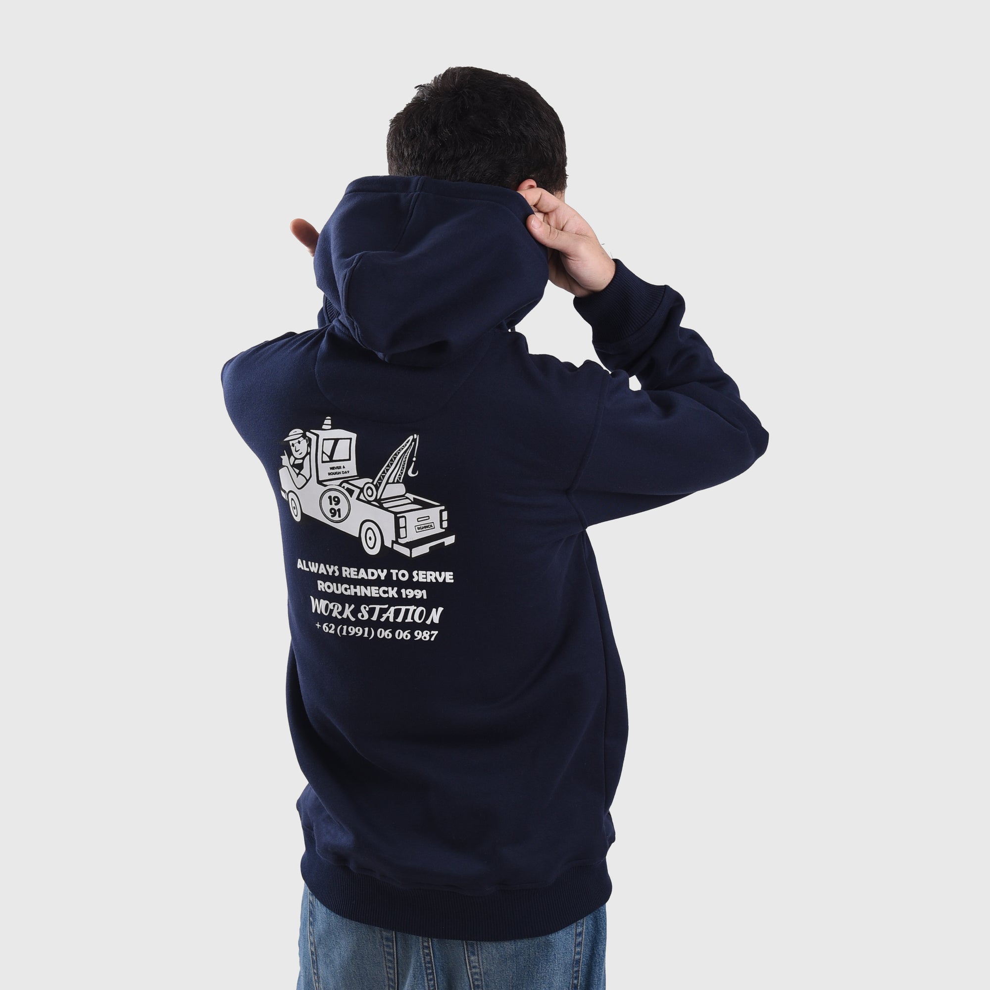 H925 Always Ready To Serve Navy Hoodie