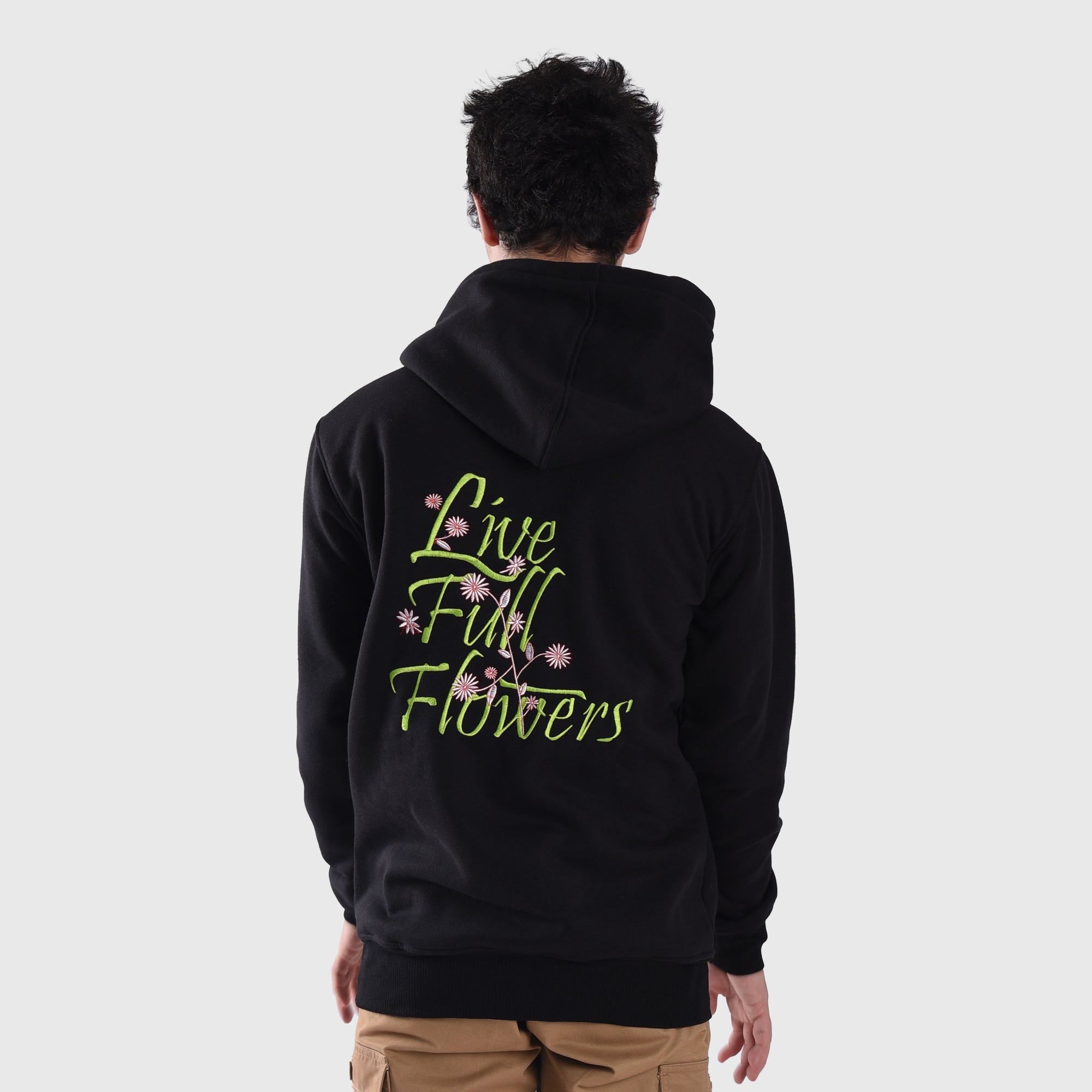 H896 Live Full Of Flower Black Hoodie