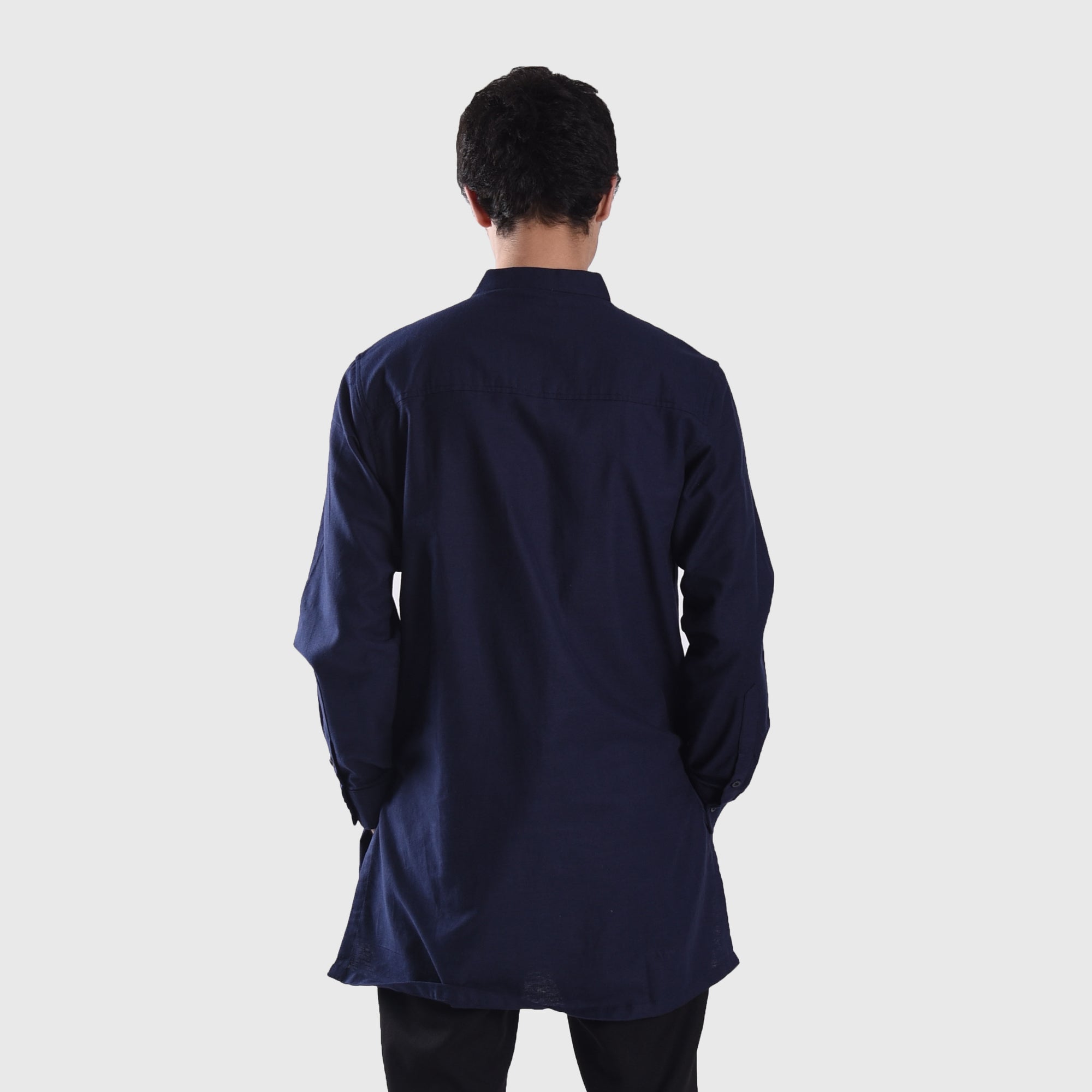 KS158 Navy Sannar Kurta Shirt