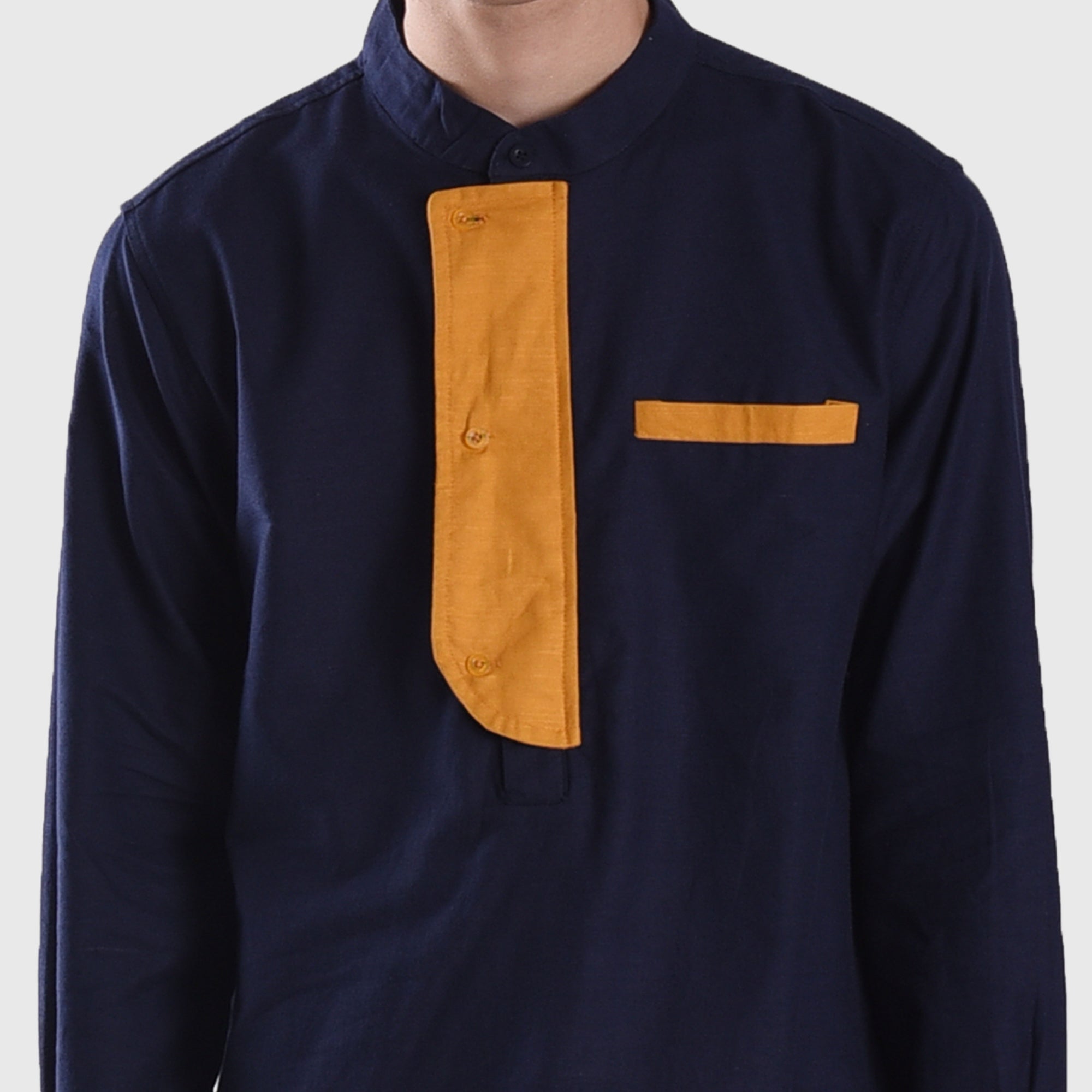 KS158 Navy Sannar Kurta Shirt