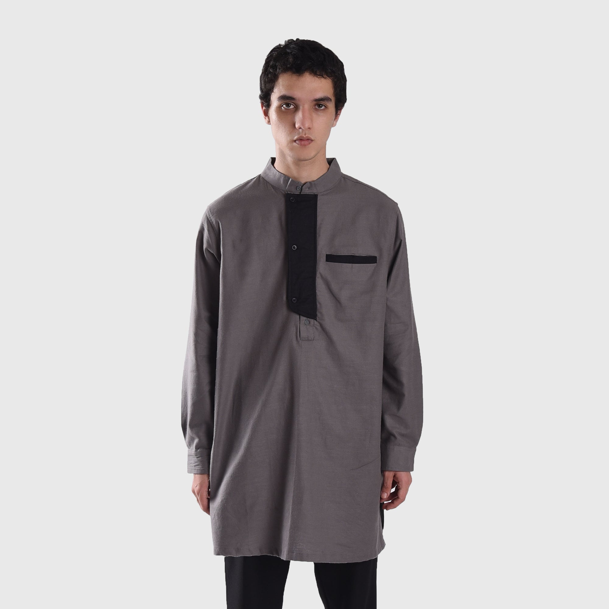 KS157 Grey Sannar Kurta Shirt