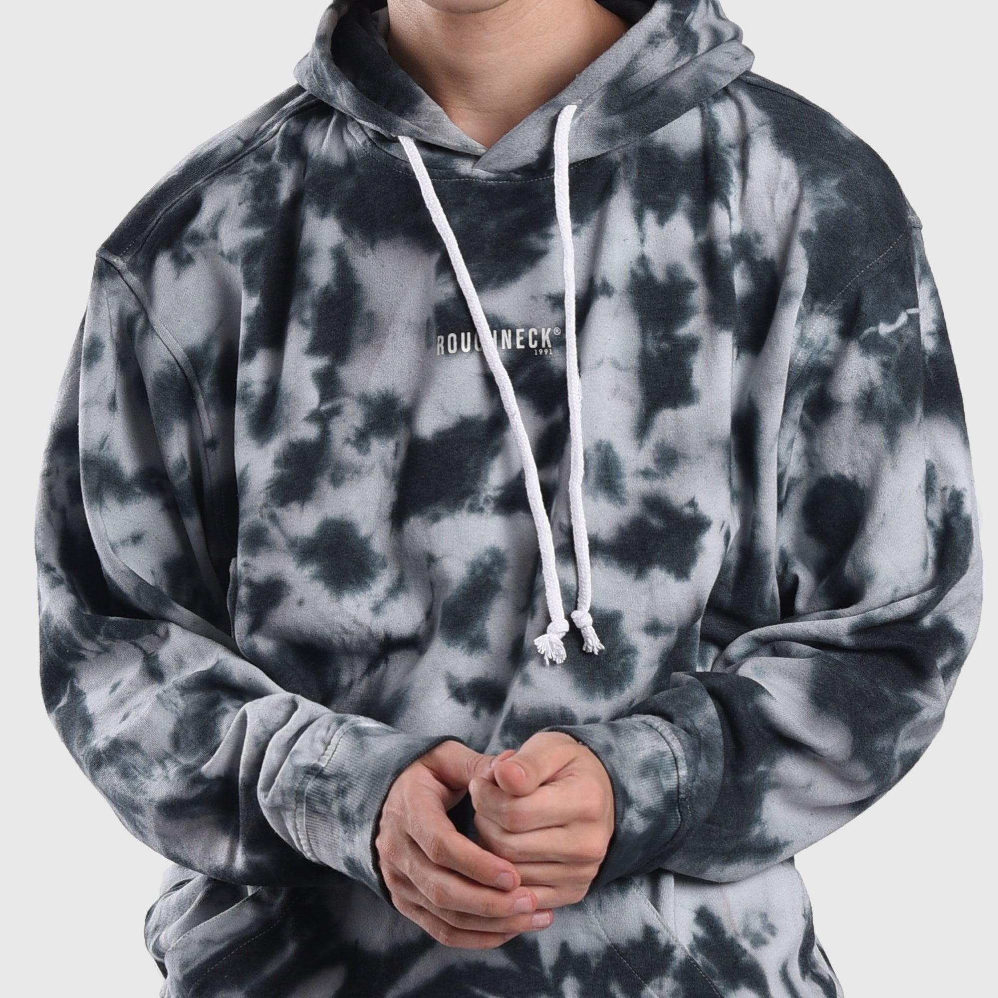 HD086 Smoke Mini Sig Black Tiedye Hoodie