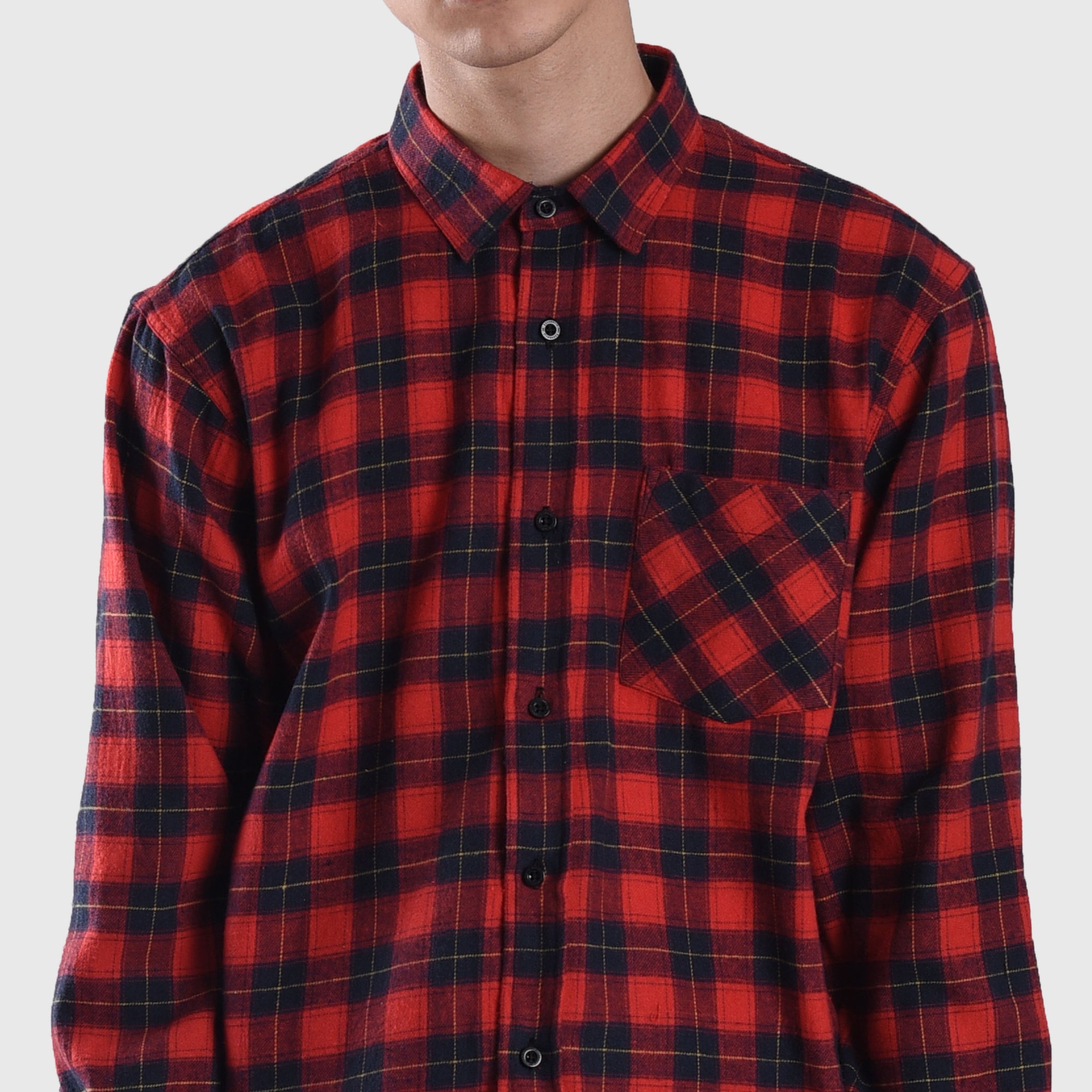 FS052 Red Chest Flannel Shirt