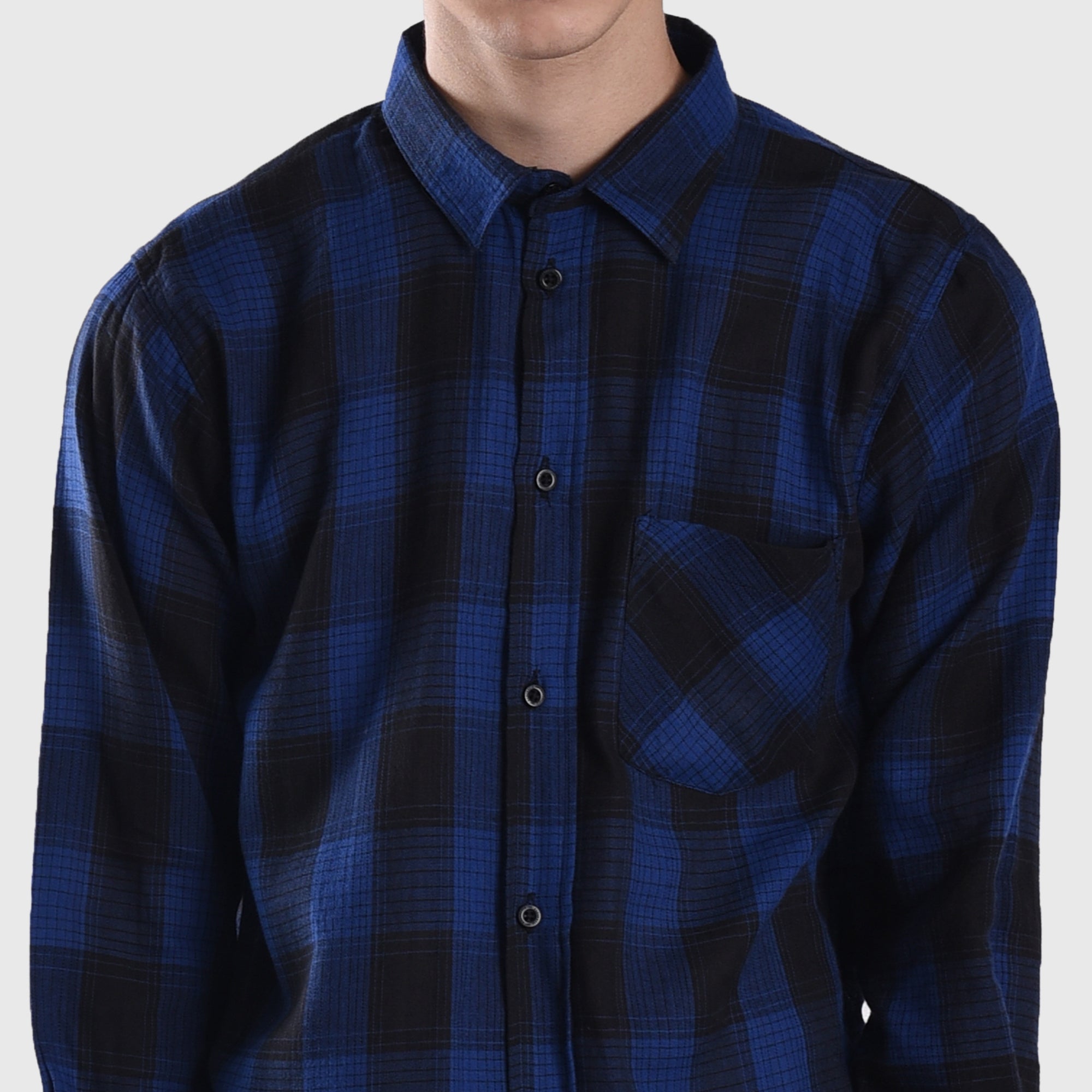 FS058 Blue Stripes Flannel Shirt