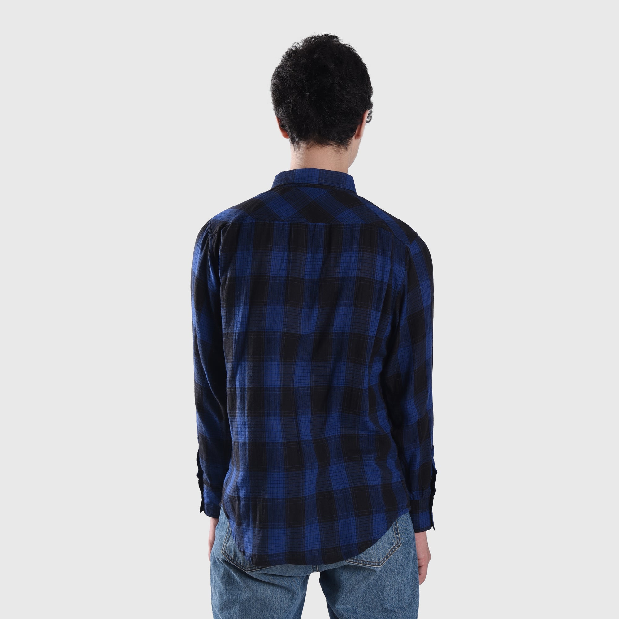 FS058 Blue Stripes Flannel Shirt