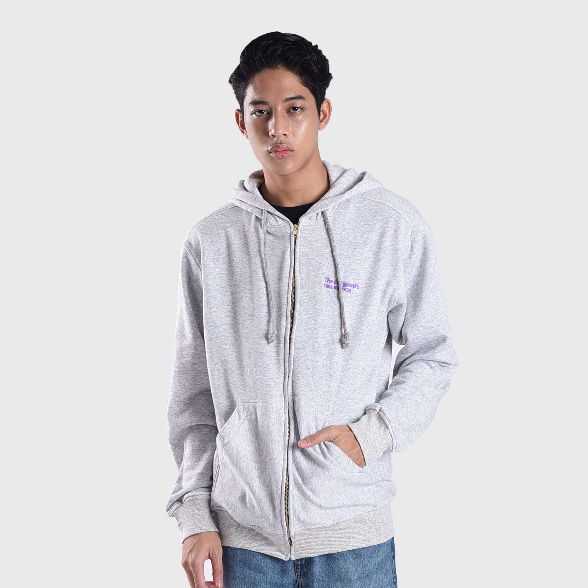 HZ058 Misty Grey The Old Guards Zipper Hoodie