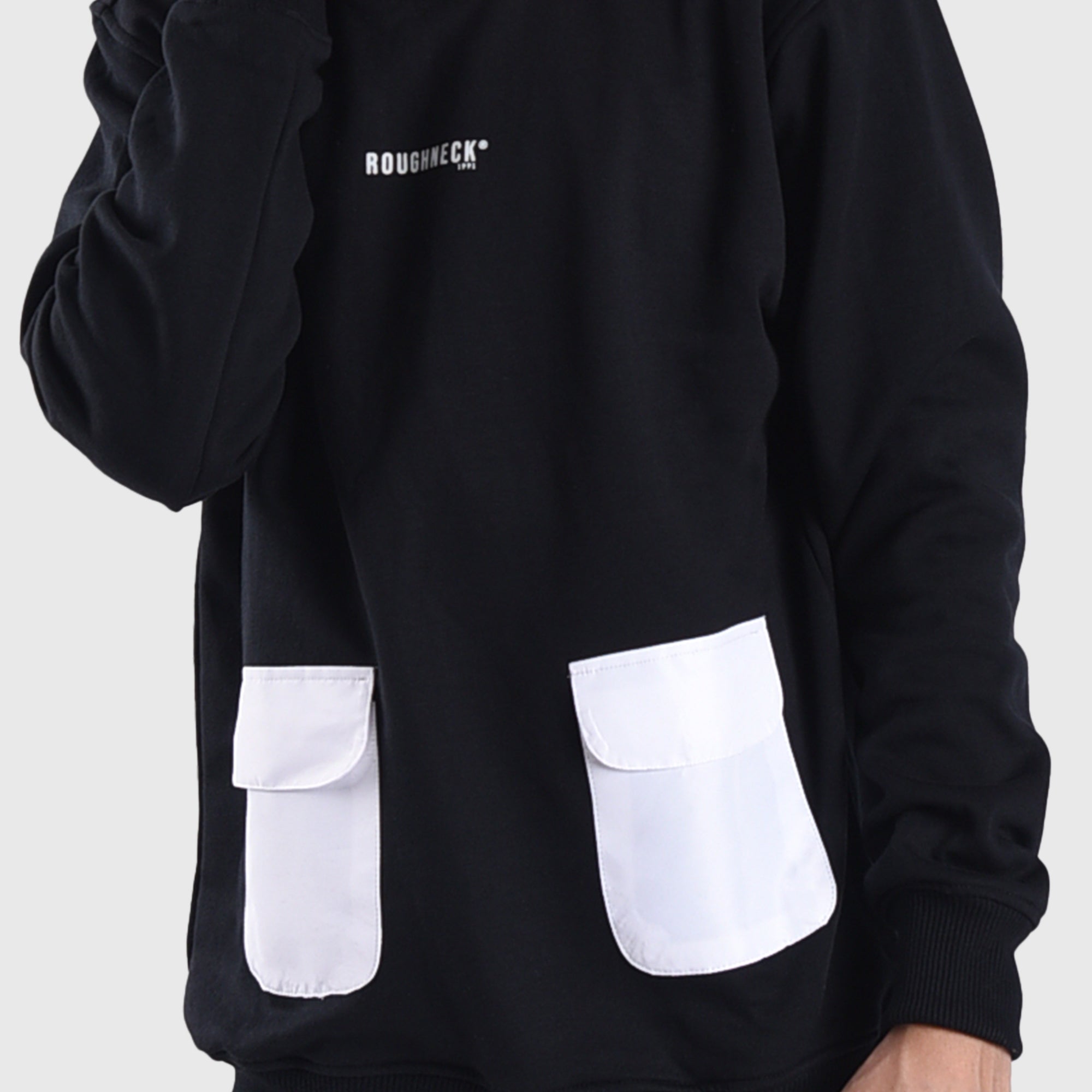 SS526 Black Mini Sig White Pocket Crewneck