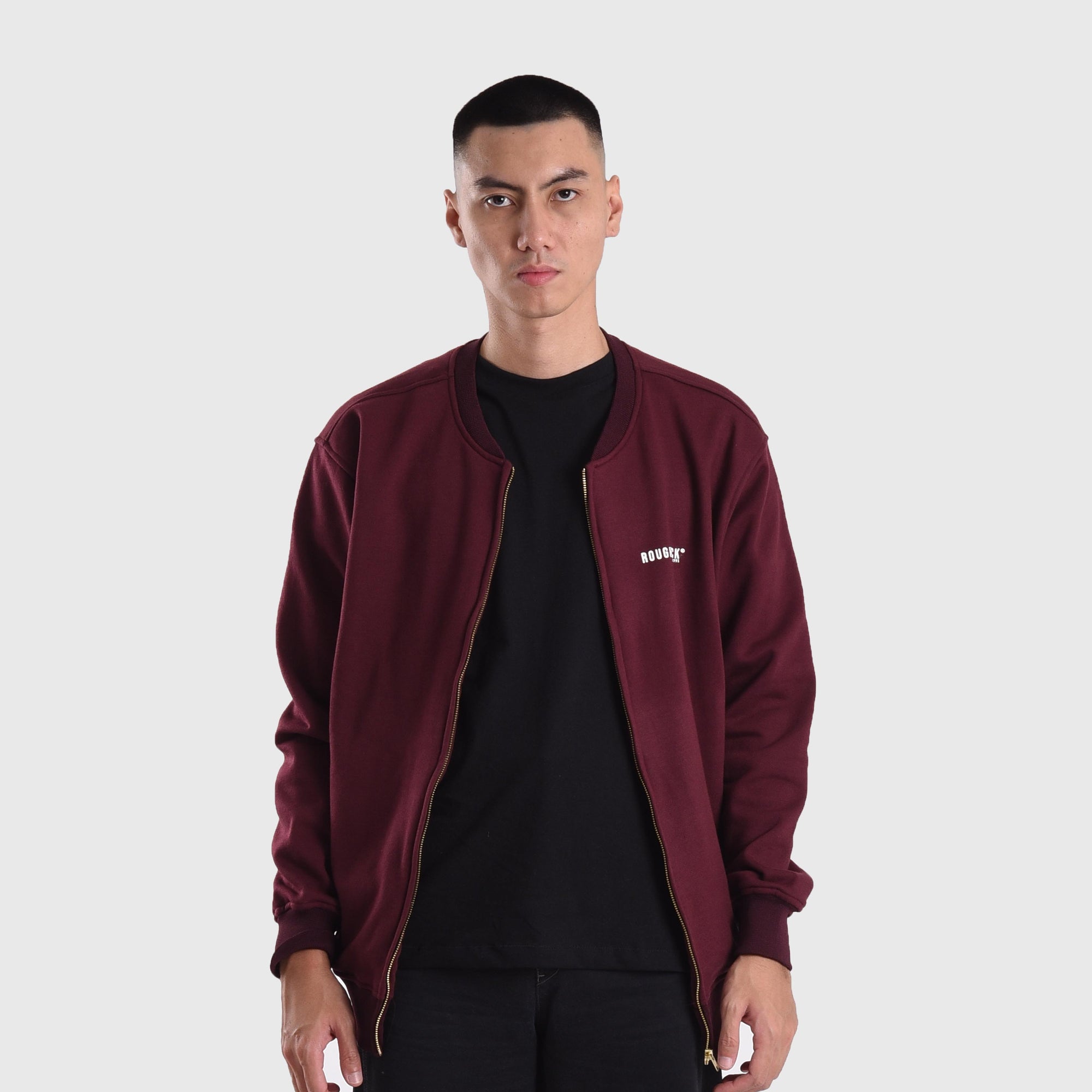 BO003 Maroon Mini Sig Bomber Jacket