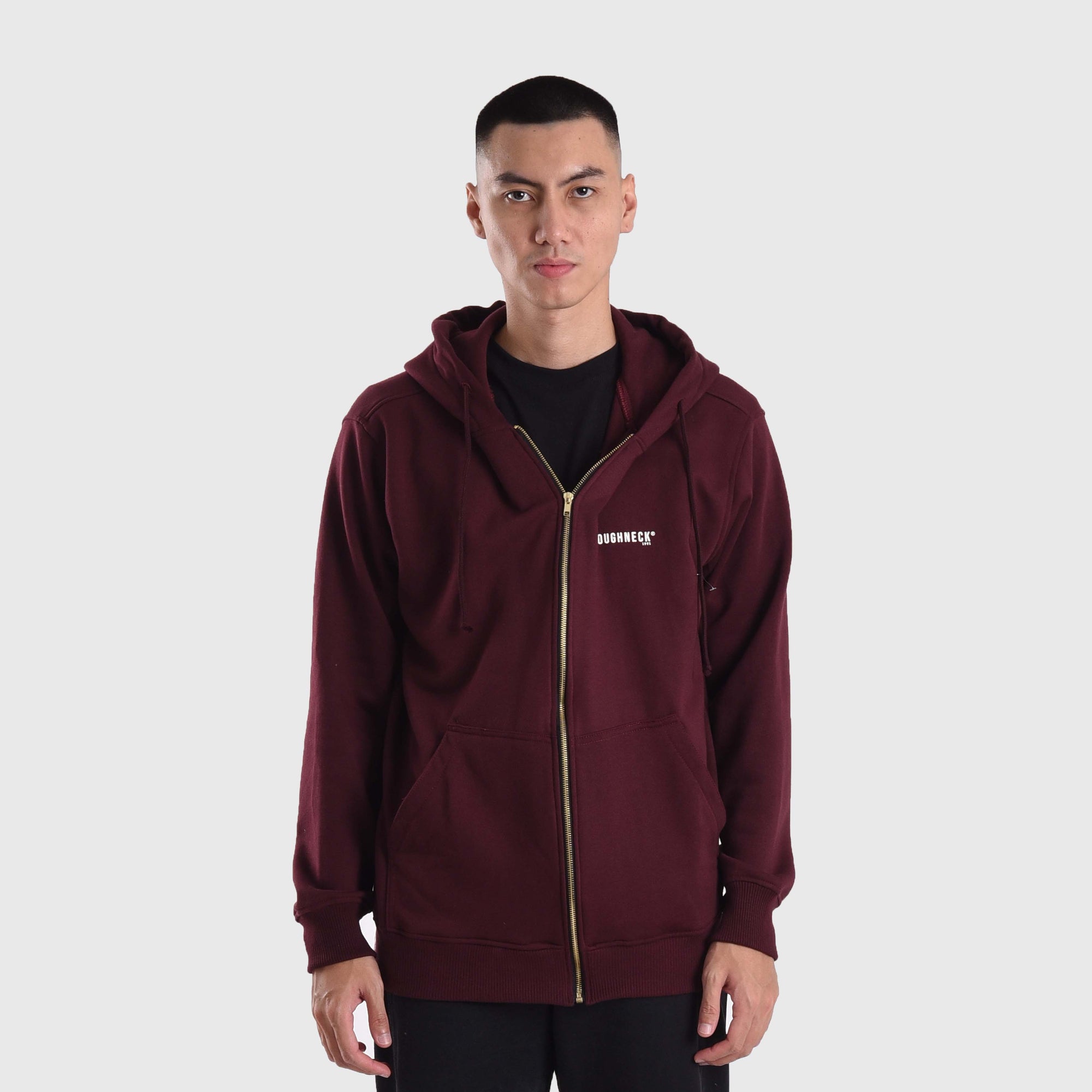 HZ023 Maroon Mini Sig White Hoodie