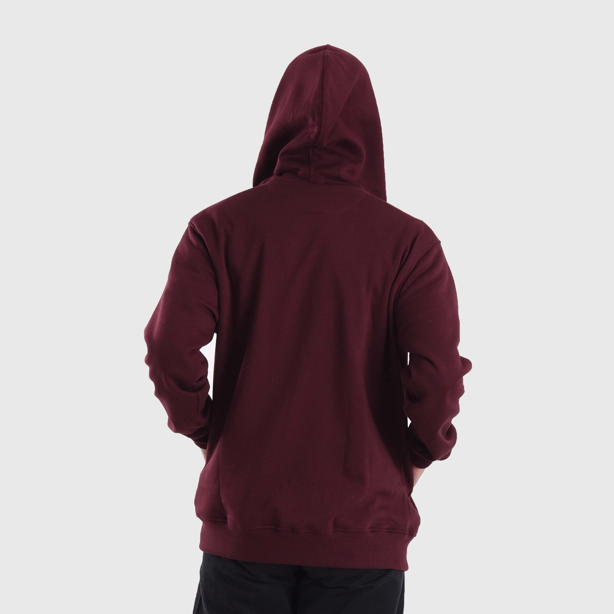 HZ023 Maroon Mini Sig White Hoodie