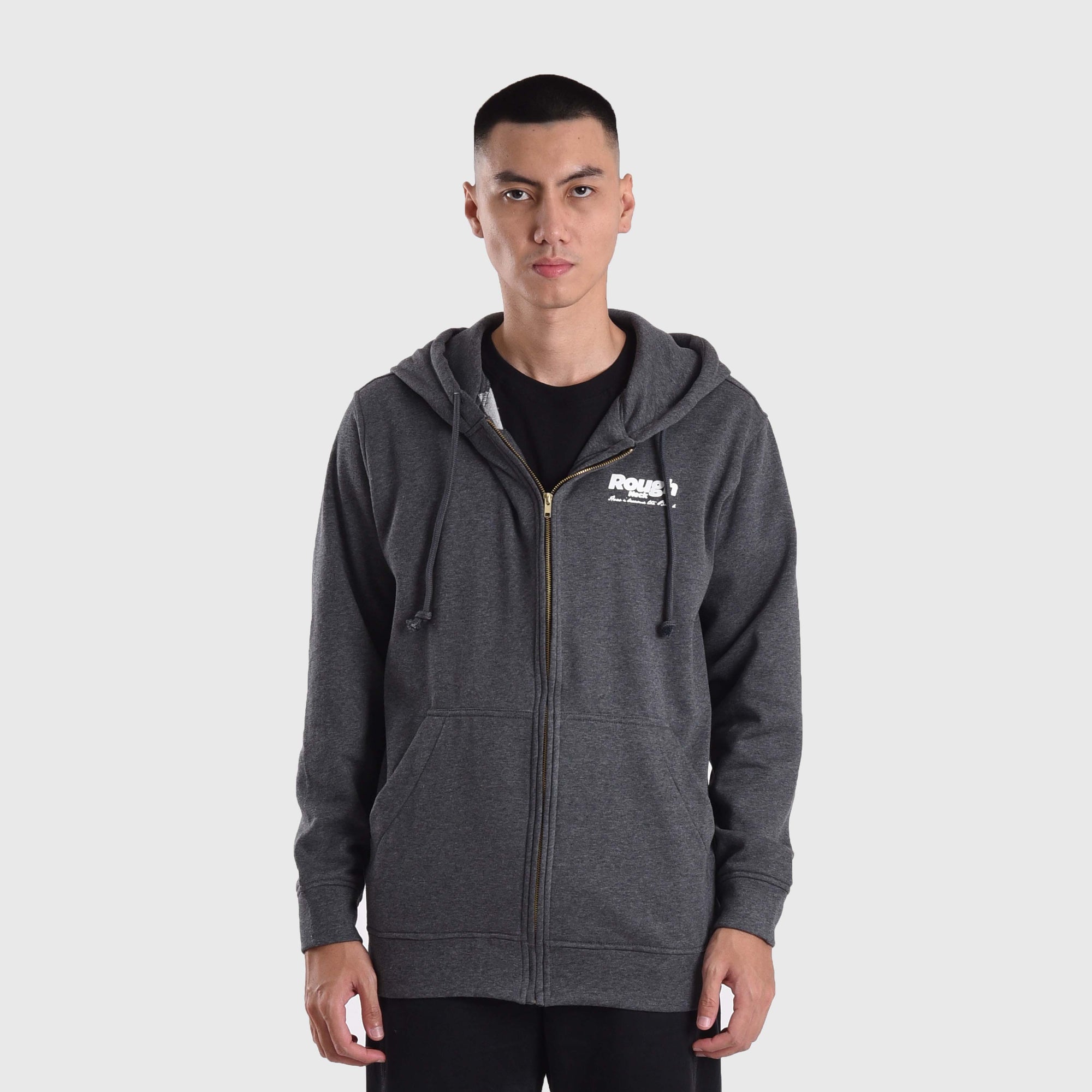 HZ050 Grey Became The Bomb Zipper Hoodie