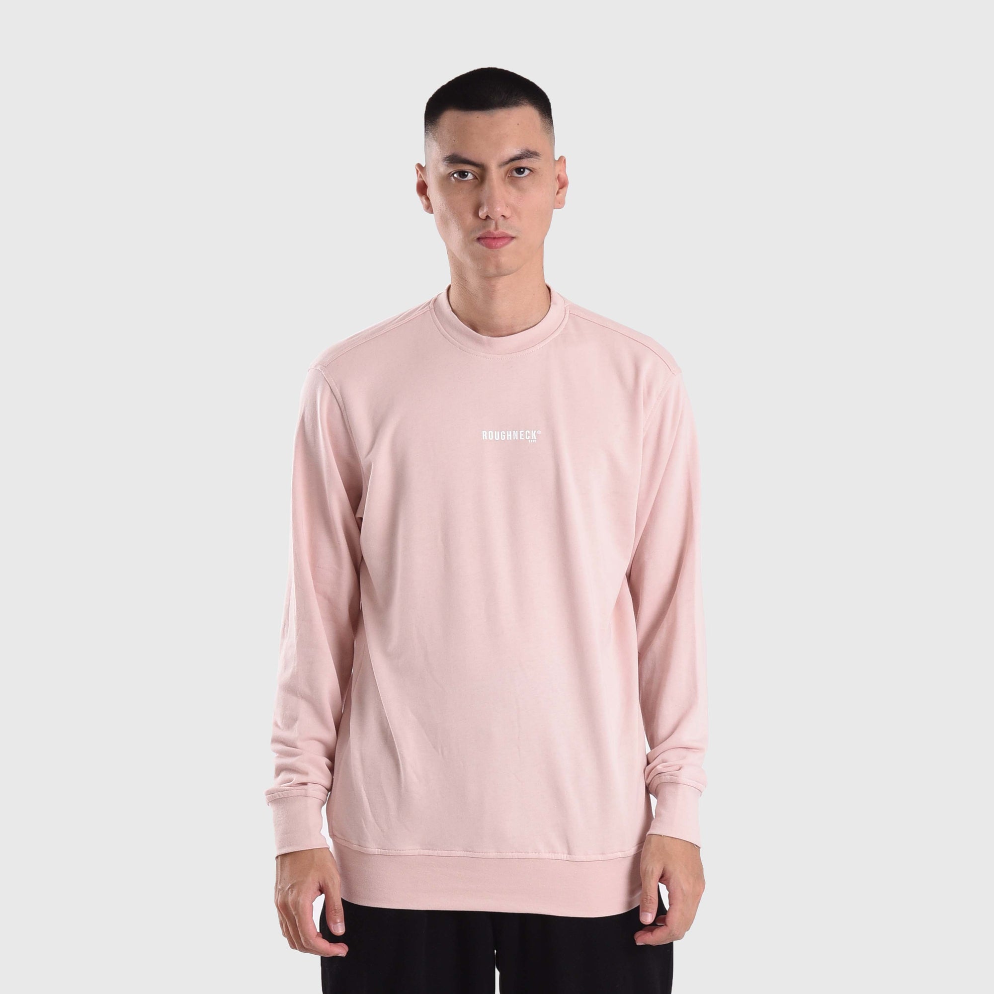 CT013 Peach Mini Sig White Crewneck