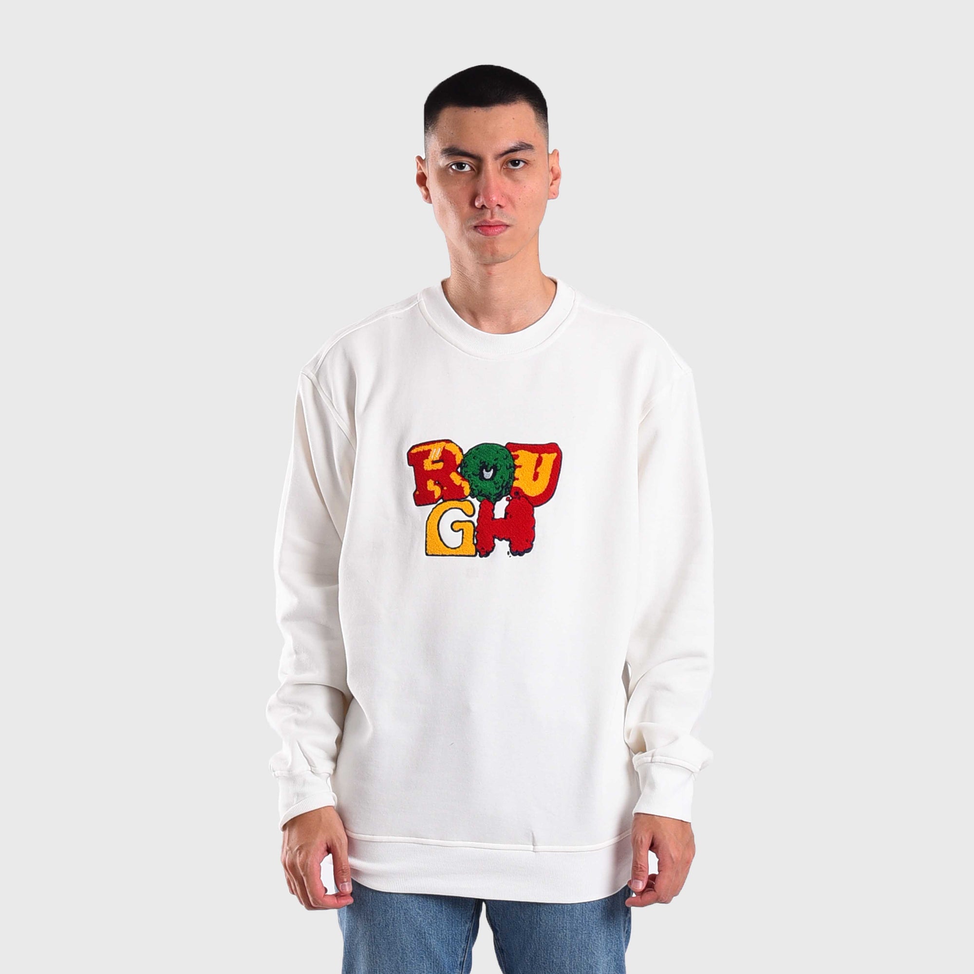 Roughneck SS534 White Decotype Dert Crewneck