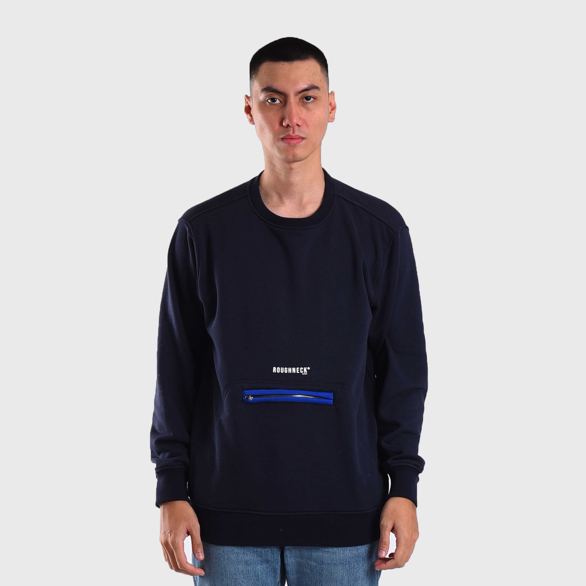 Roughneck SS446 Navy Mini Sig Pocket Crewneck