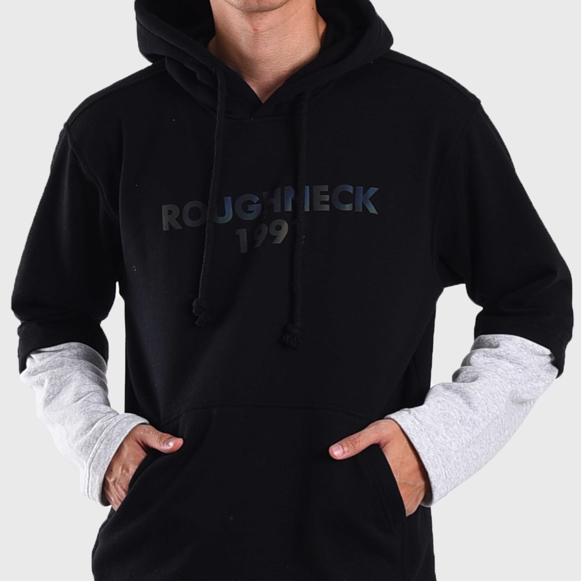 Roughneck H959 Black Rainbow Holo Short Sleeve Hoodie