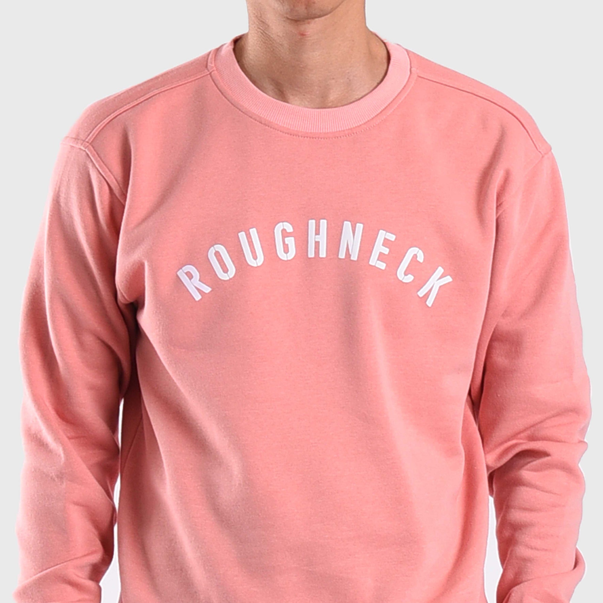 Roughneck SS116 Pink Sig White Crewneck