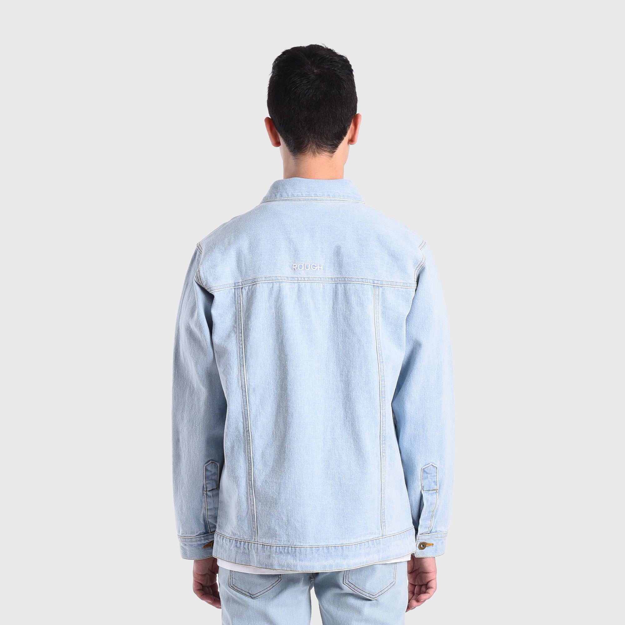 DN003 White Rough Denim Jacket