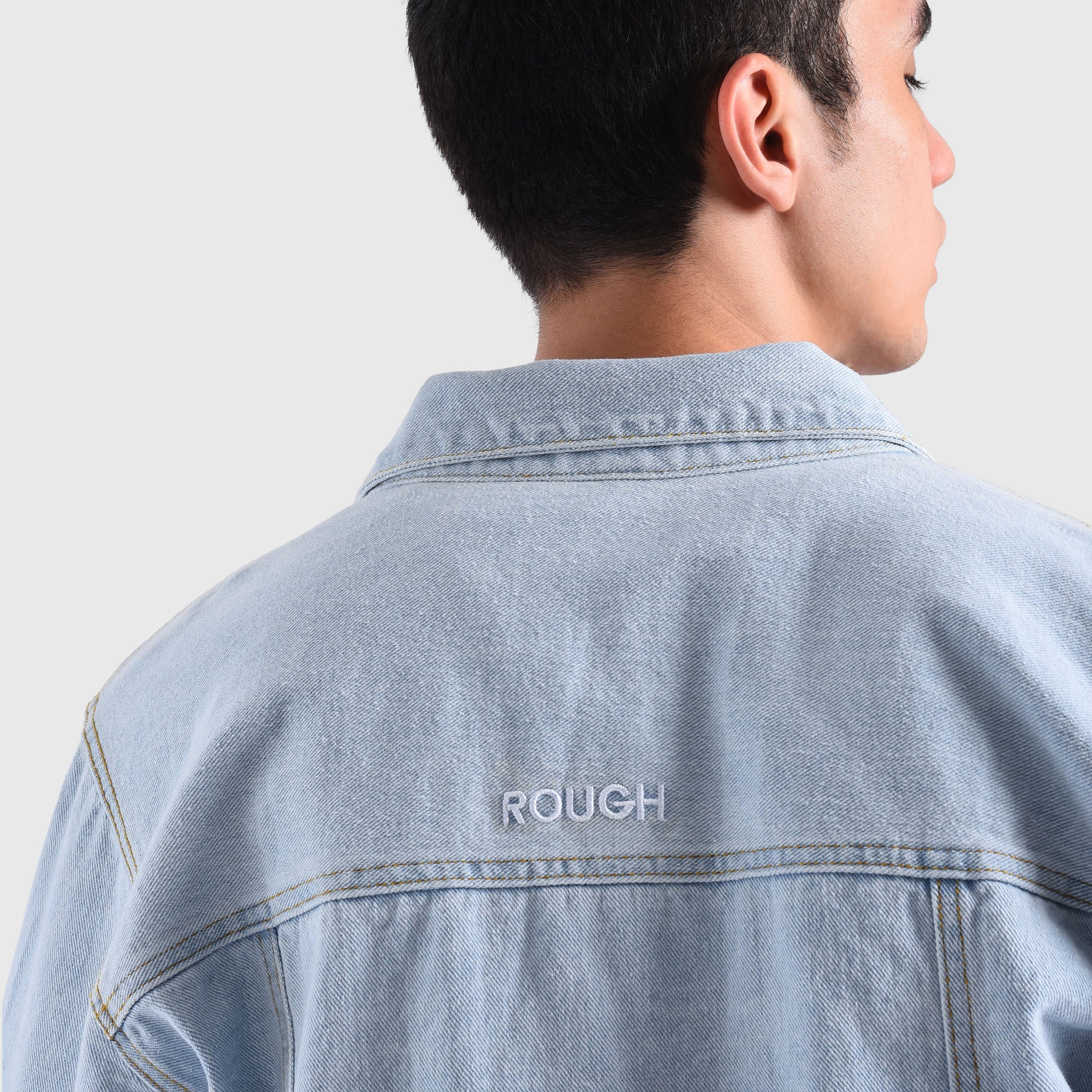 DN003 White Rough Denim Jacket