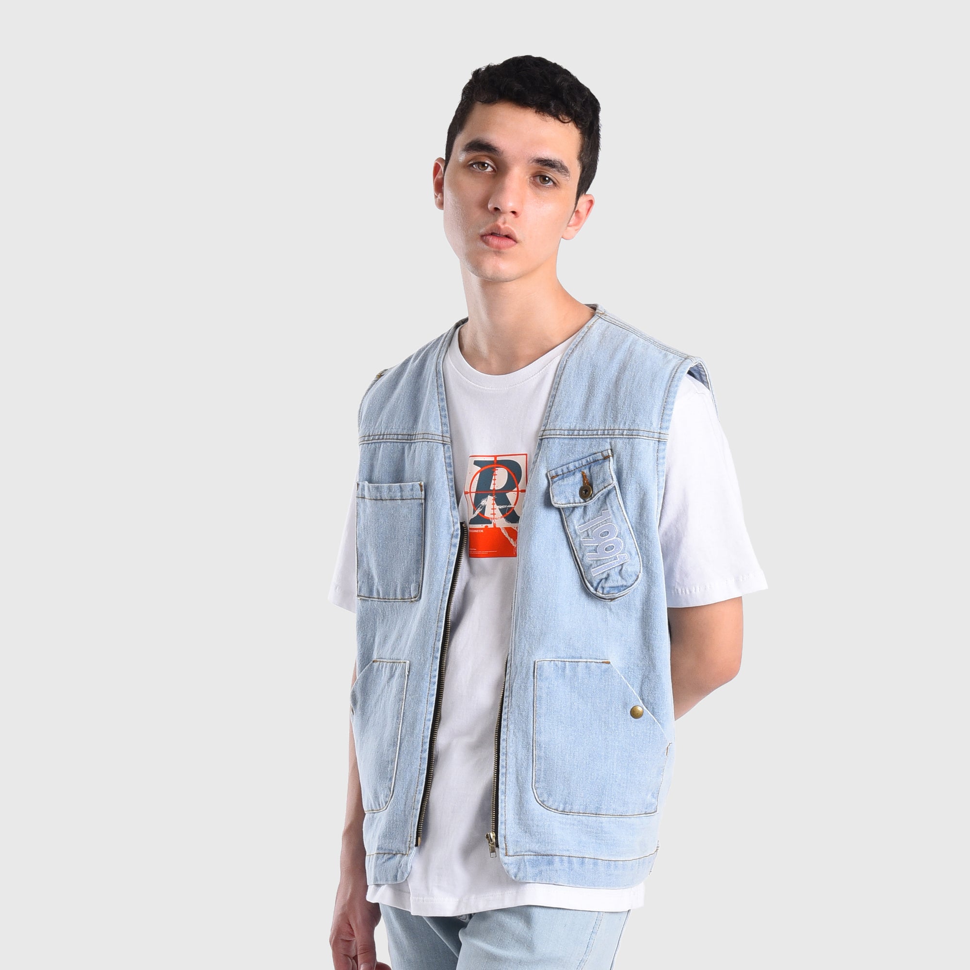 DN006 White Castries Vest Jacket