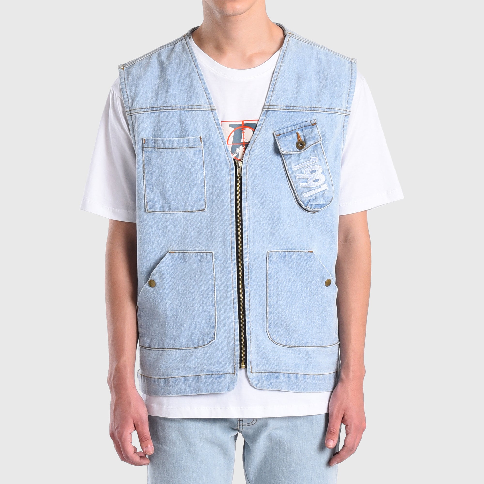 DN006 White Castries Vest Jacket