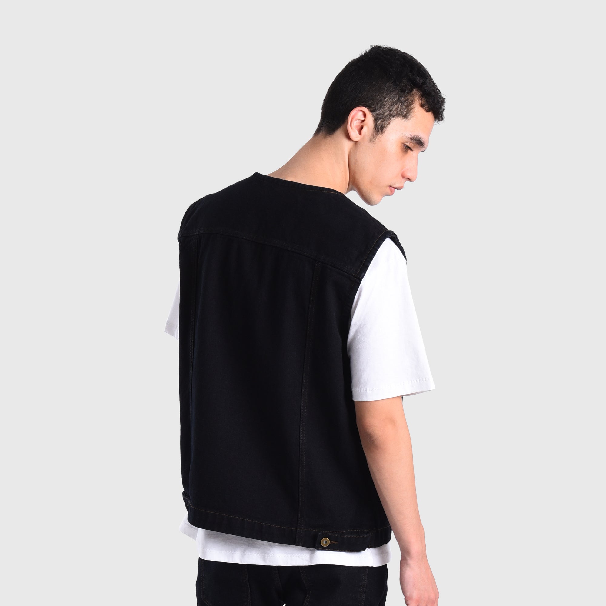 DN007 Natural Indigo Castries Vest Jacket