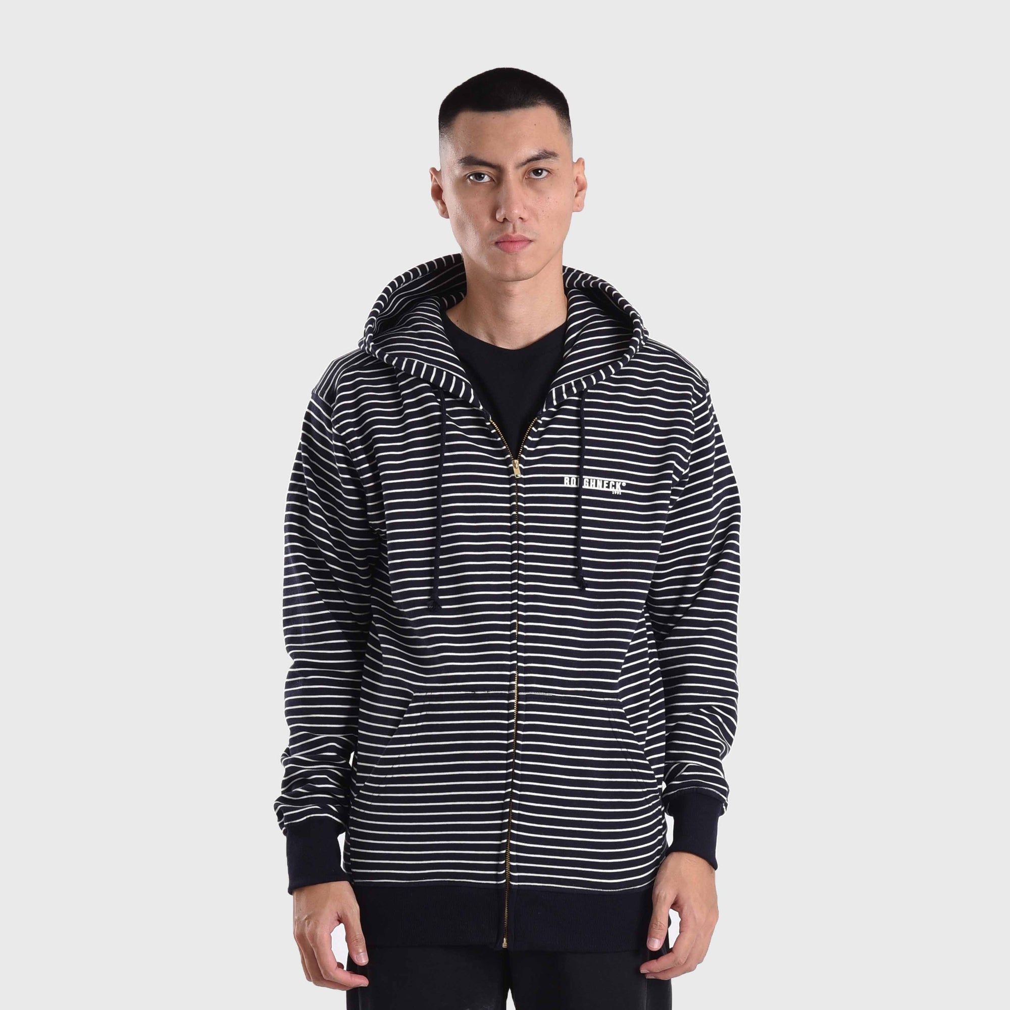 Roughneck HZ038 Navy Stripe Mini Sig White Hoodie