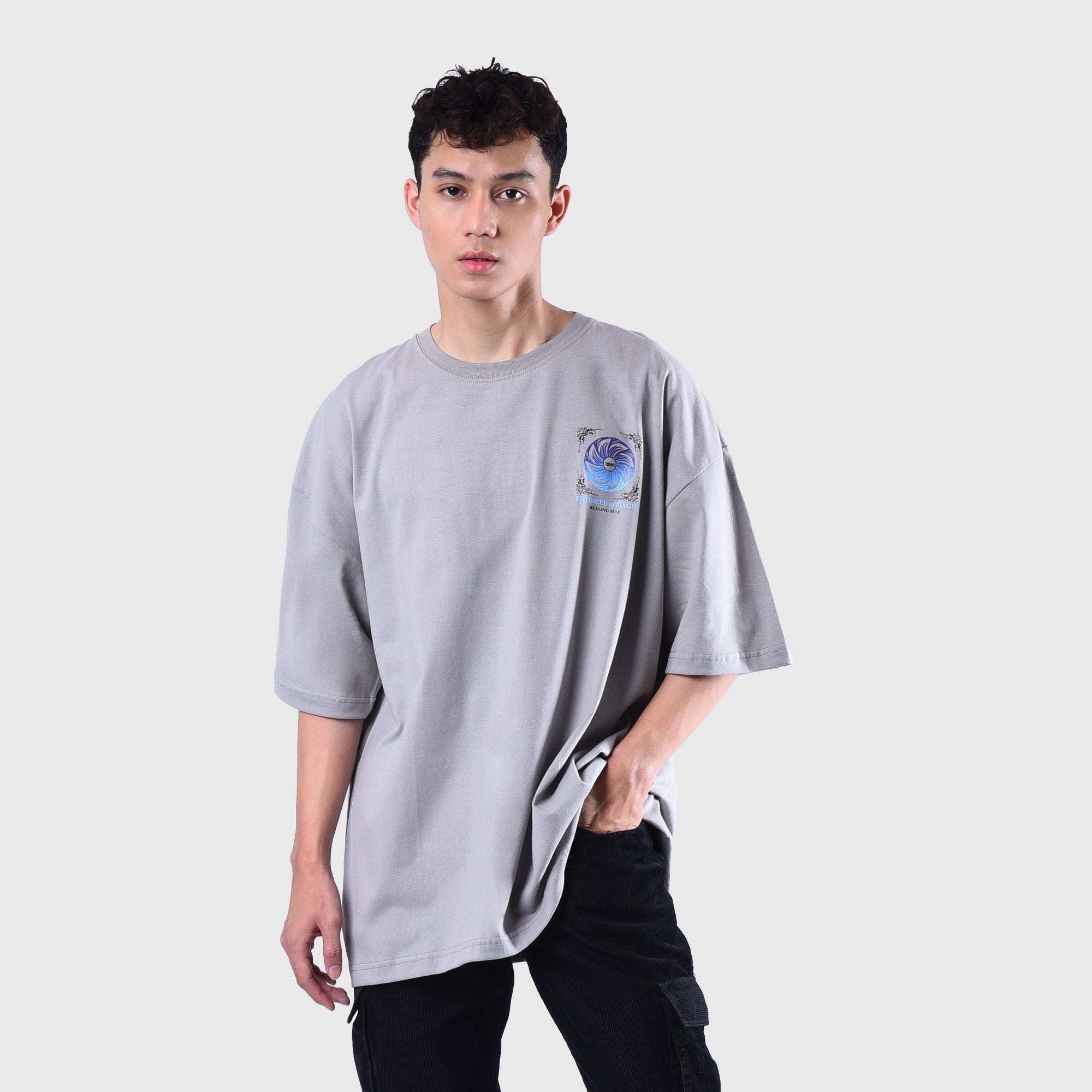 Roughneck OT123 Circle Of Magic Oversize Grey Tshirt