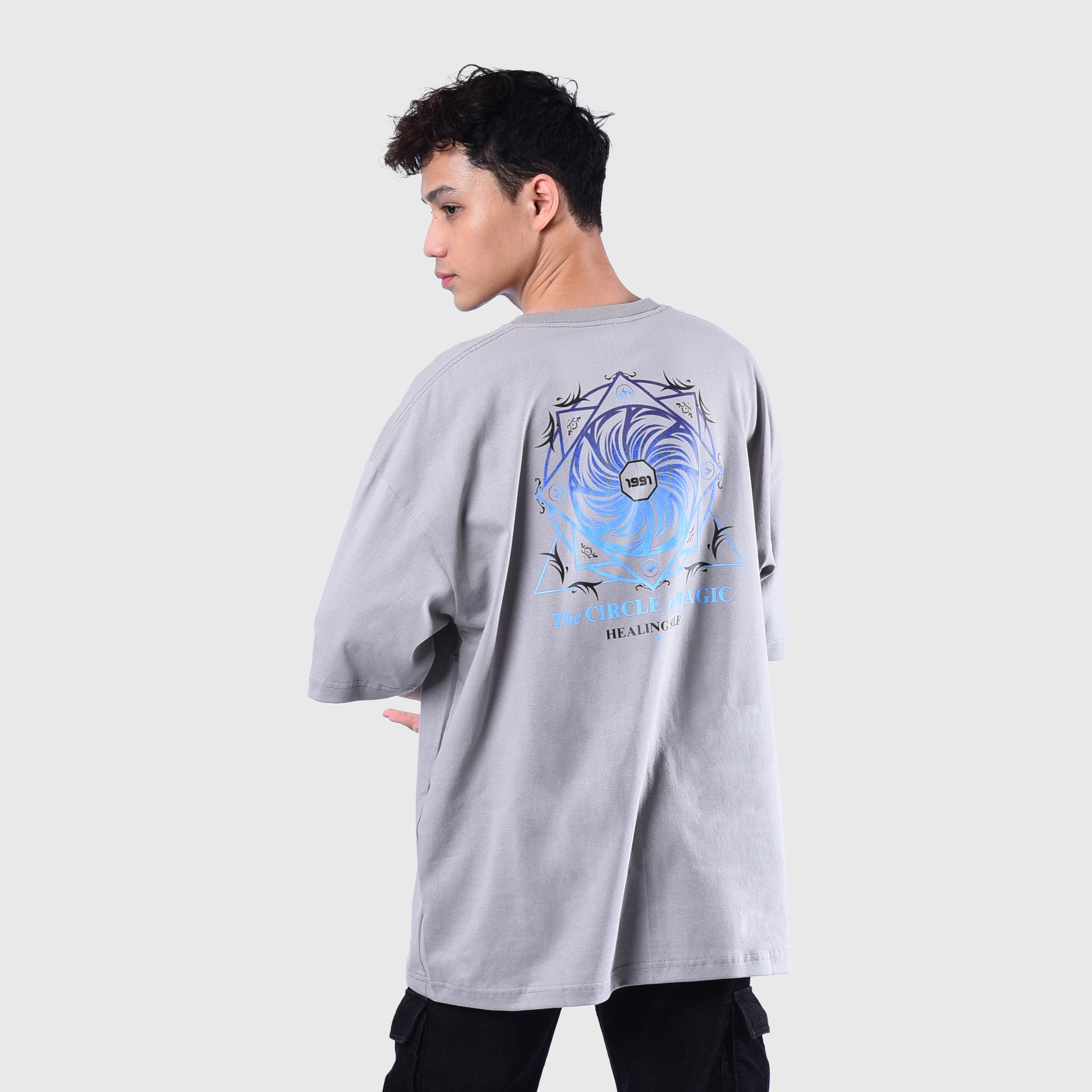 Roughneck OT123 Circle Of Magic Oversize Grey Tshirt