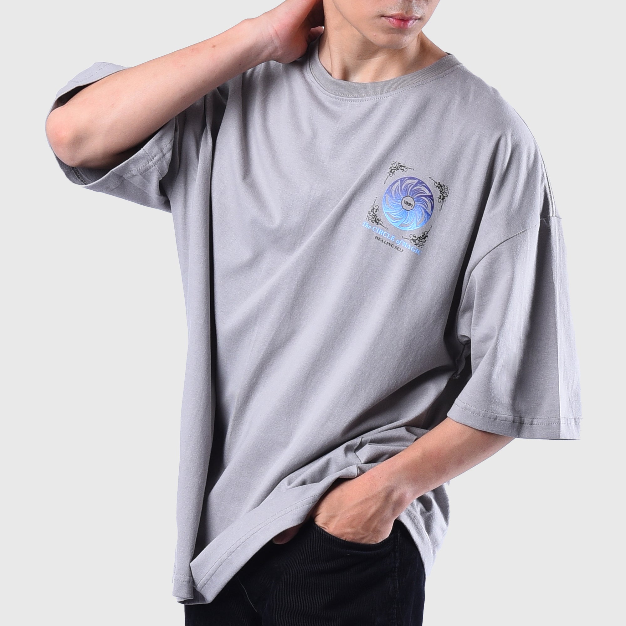 Roughneck OT123 Circle Of Magic Oversize Grey Tshirt