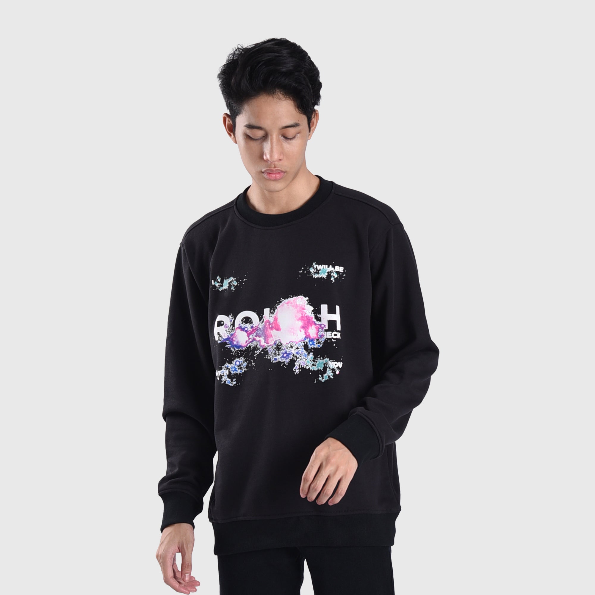 Roughneck SS467 Black Rough Explode Crewneck