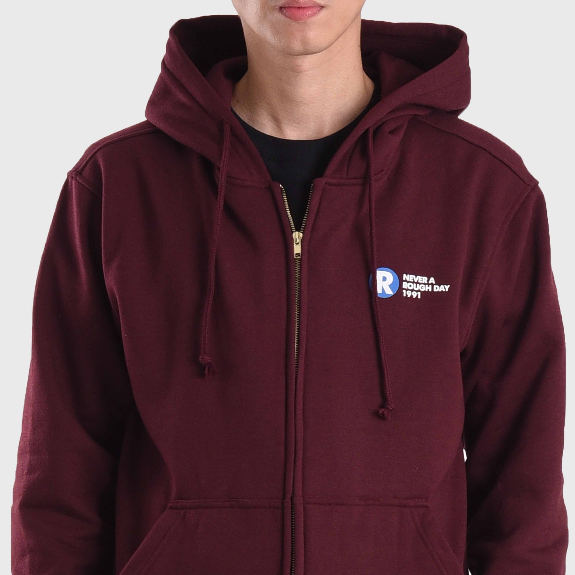 Roughneck HZ031 Maroon Never A Rough Day Zipper Hoodie