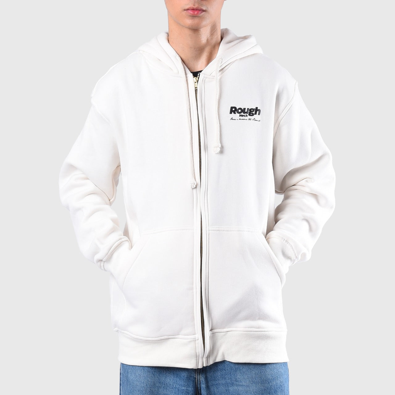 Roughneck HZ048 White Became The Bomb Zipper Hoodie