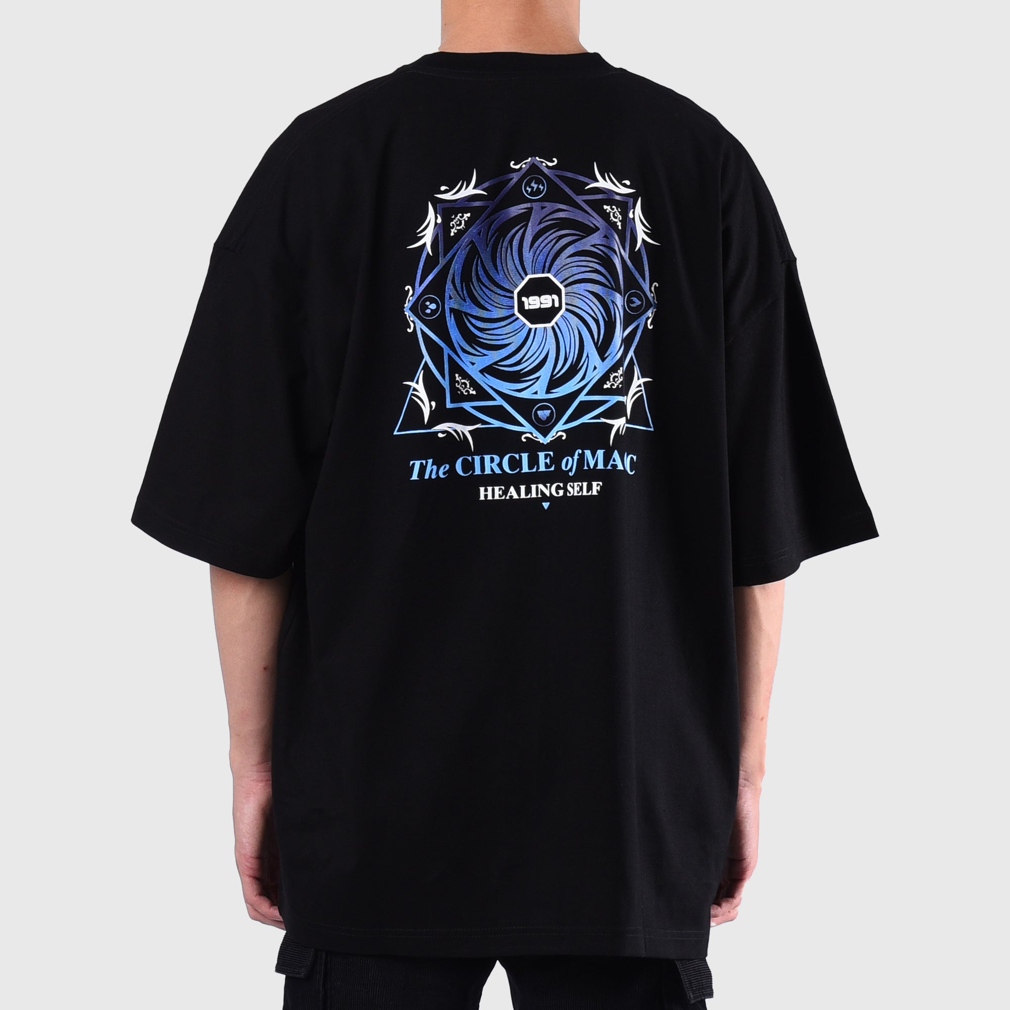 Roughneck OT124 Circle Of Magic Oversize Black Tshirt