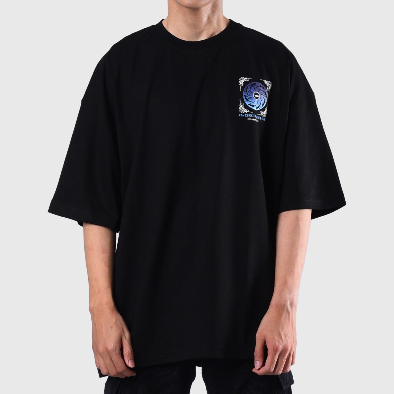 Roughneck OT124 Circle Of Magic Oversize Black Tshirt