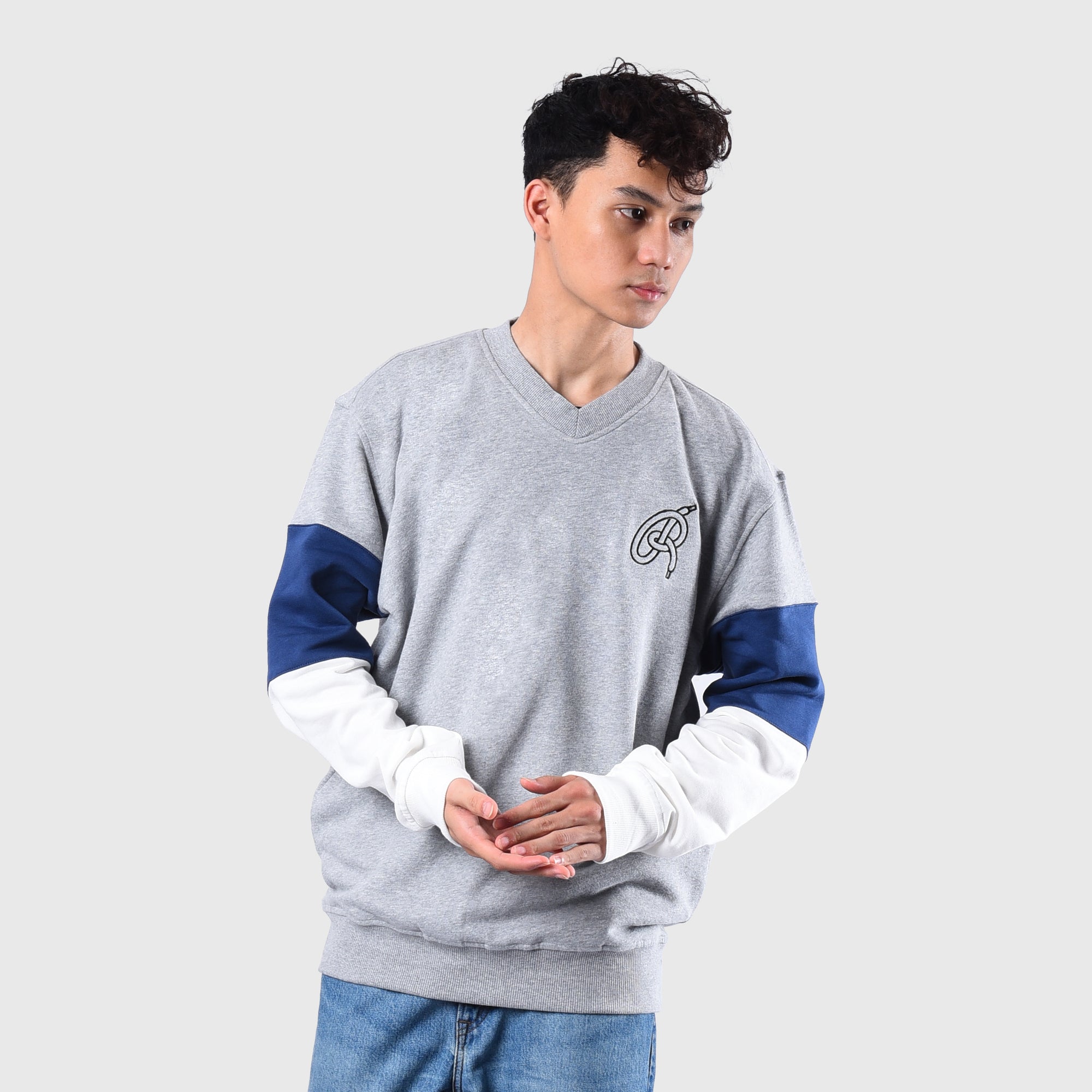 Roughneck SS557 Grey Schoolace Crewneck