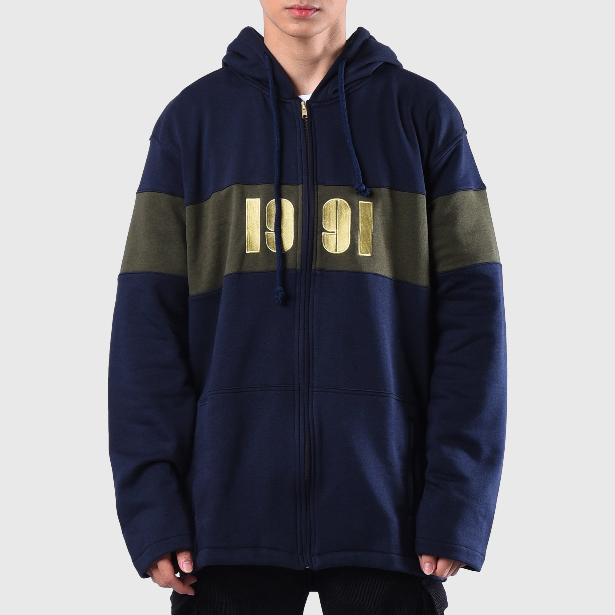 Roughneck HZ046 Navy 1991 Line Zipper Hoodie