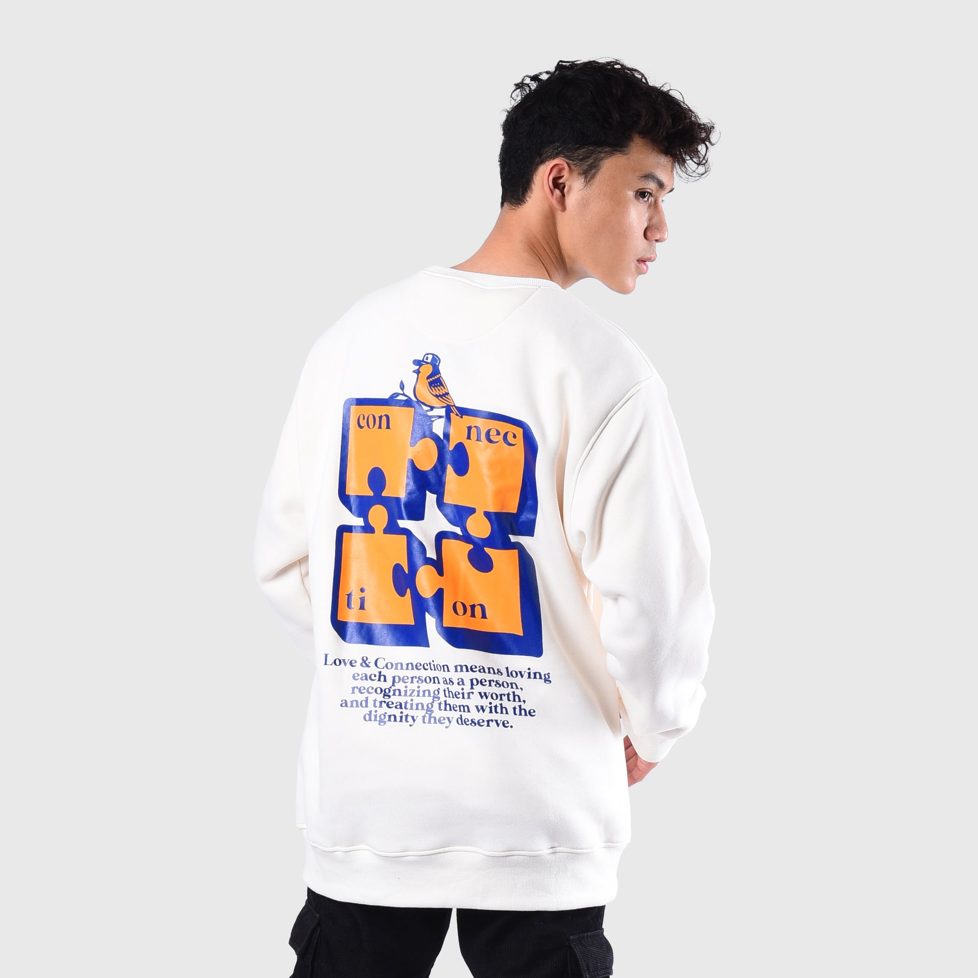 Roughneck SS538 White Puzzle Crewneck