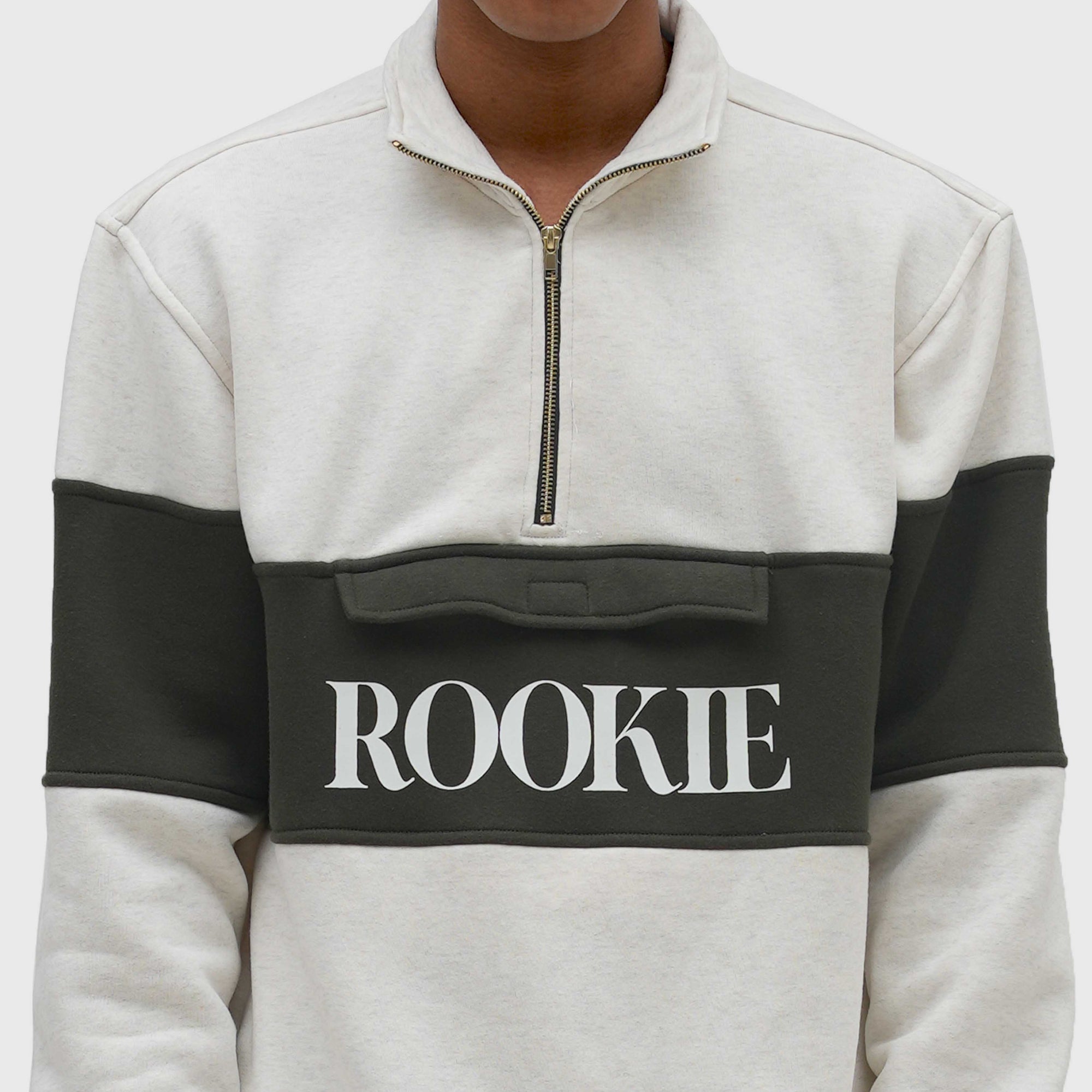 Roughneck SS564 Misty White Rookie Halfzip Crewneck