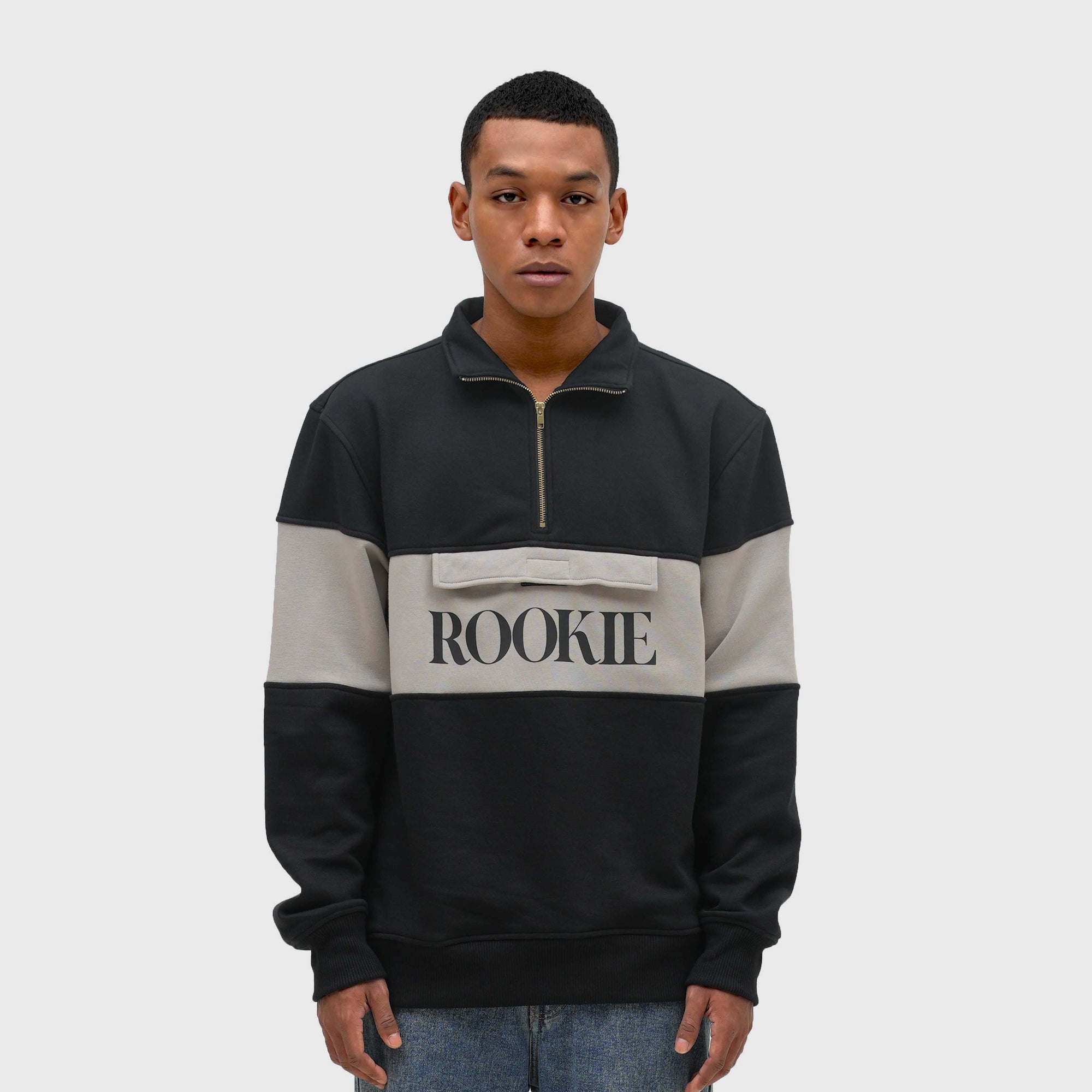 Roughneck SS563 Black Rookie Halfzip Crewneck