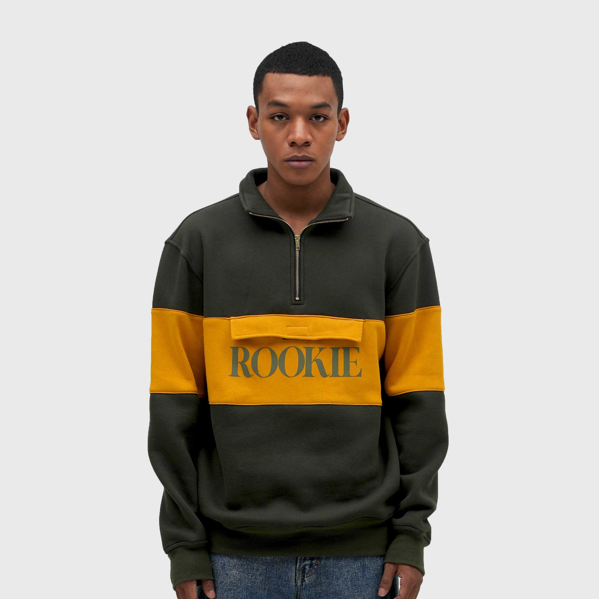 Roughneck SS562 Army Green Rookie Halfzip Crewneck