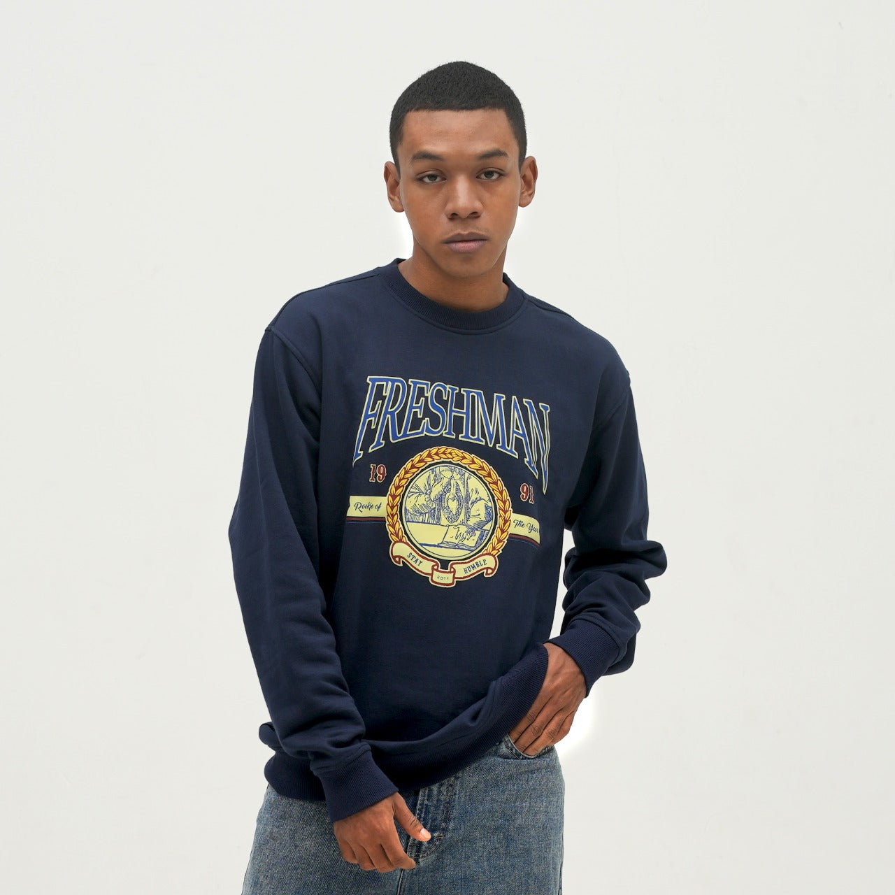 Roughneck SS566 Navy Freshman Crewneck