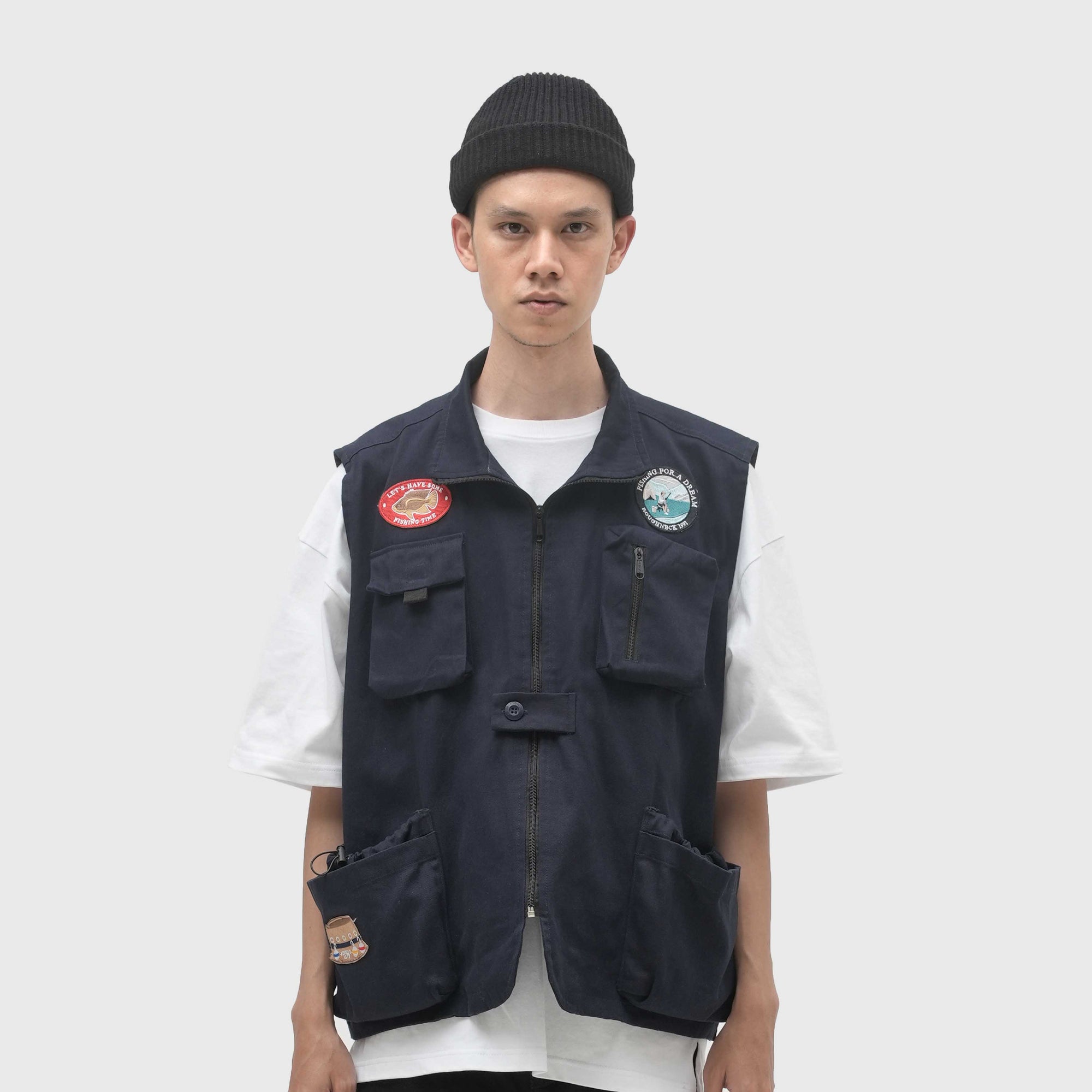 Roughneck V008 Navy Fishing Club Vest Jacket